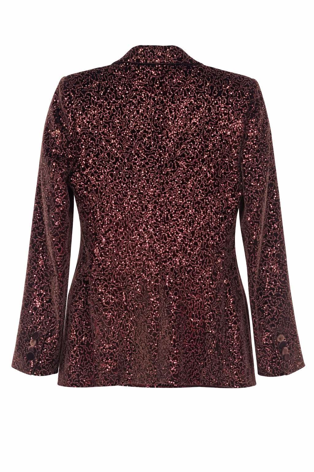Tagliatore Sequins Blazer Jacket in Brown Size XS / US 0-2 / IT 36-38 - 2 Thumbnail