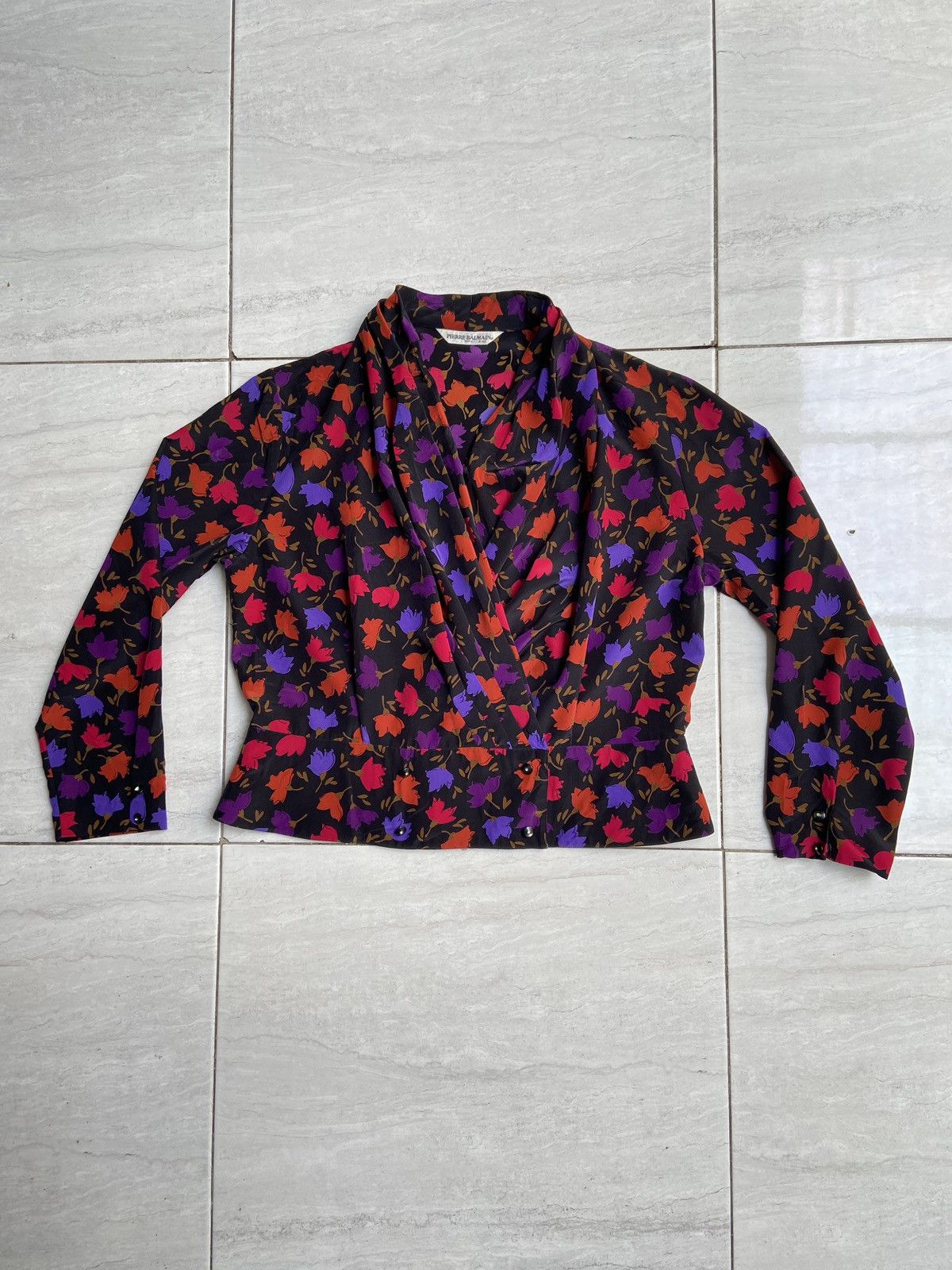 Pierre Balmain PIERRE BALMAIN Flower Motive Blouse Size M / US 6-8 / IT 42-44 - 5 Thumbnail