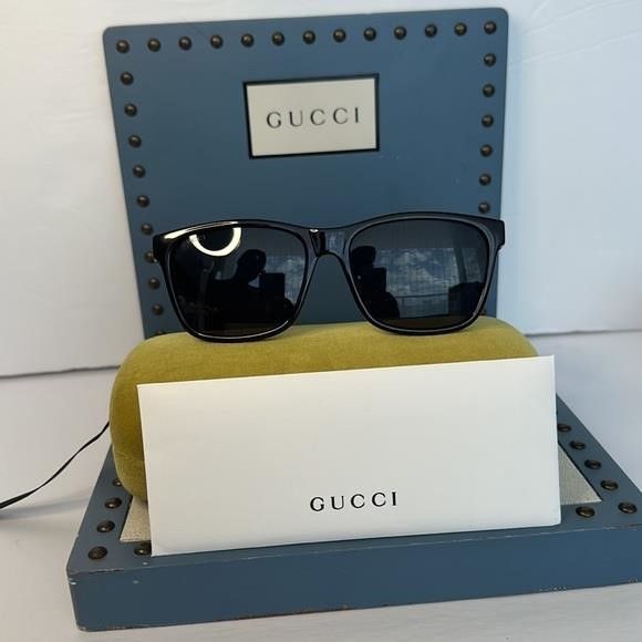 Gucci New - GUCCI Grey Rectangular Men's Sunglasses GG0746S 001 5 Size ONE SIZE - 9 Thumbnail