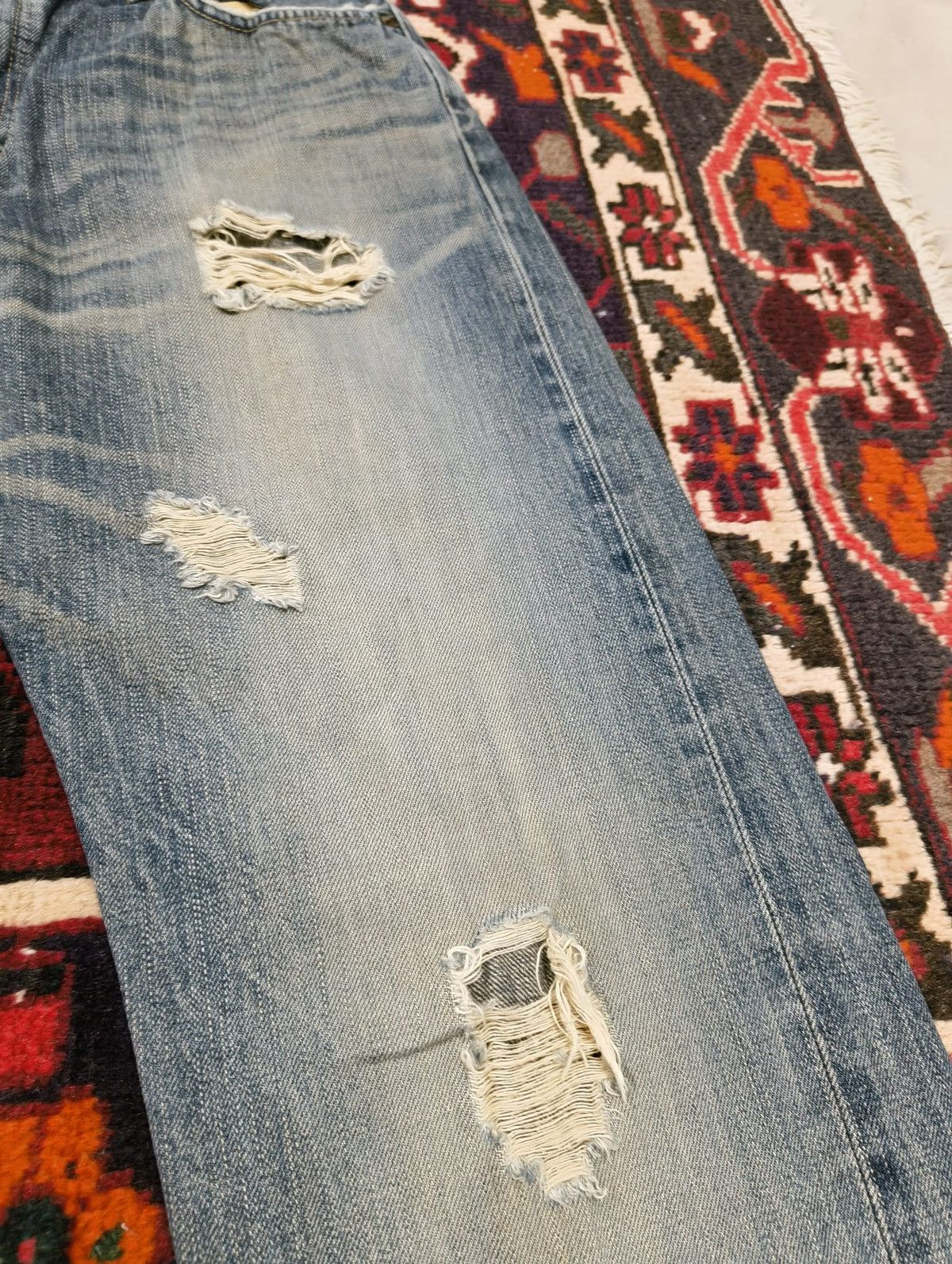 Edwin Vintage Edwin 505 Selvedge Distressed Denim Grunge Rock Size US 32 / EU 48 - 5 Thumbnail