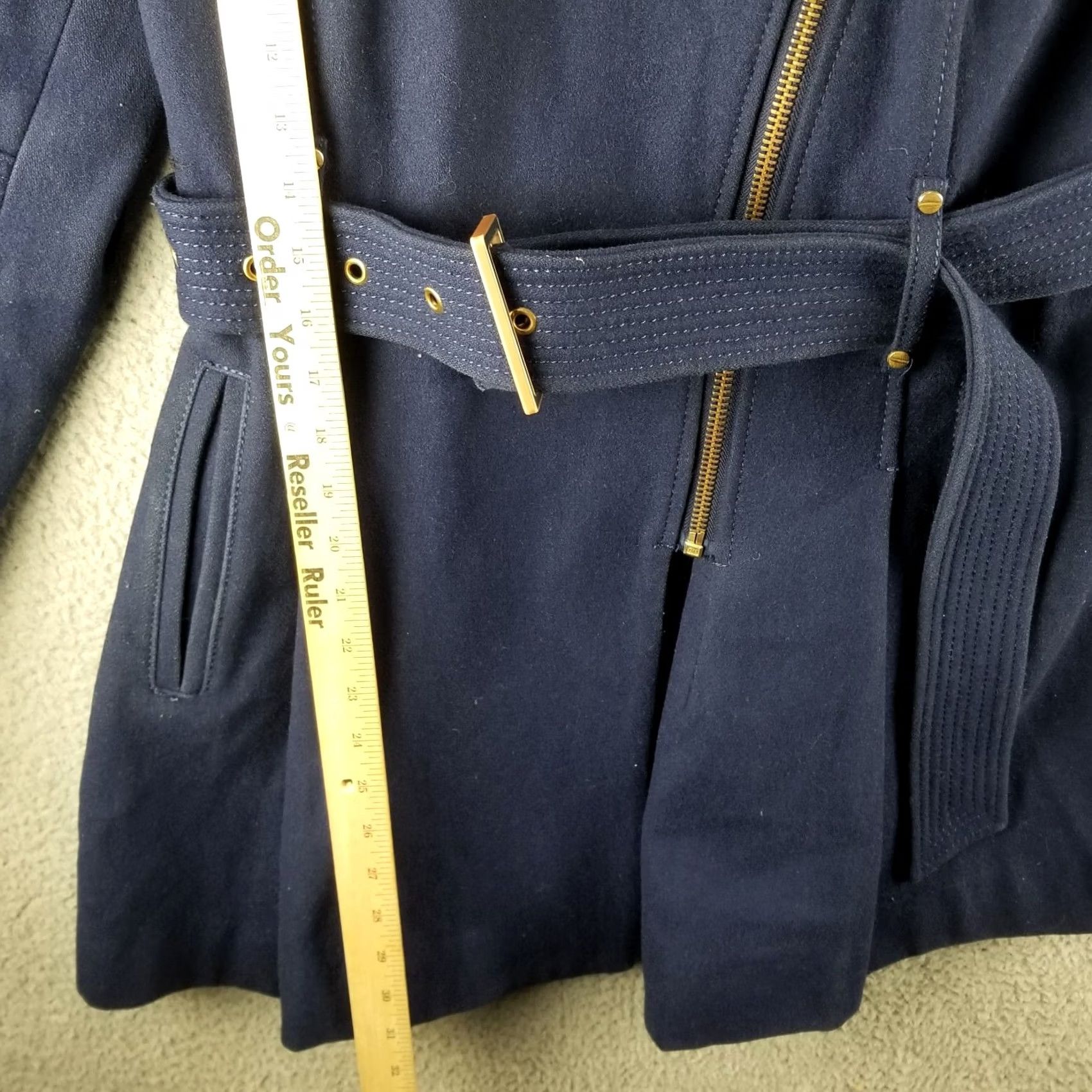 Kenneth Cole Kenneth Cole New York Trench Coat Wool Blend Blue Zip Belt Woman 8 Coat Size M / US 6-8 / IT 42-44 - 3 Thumbnail