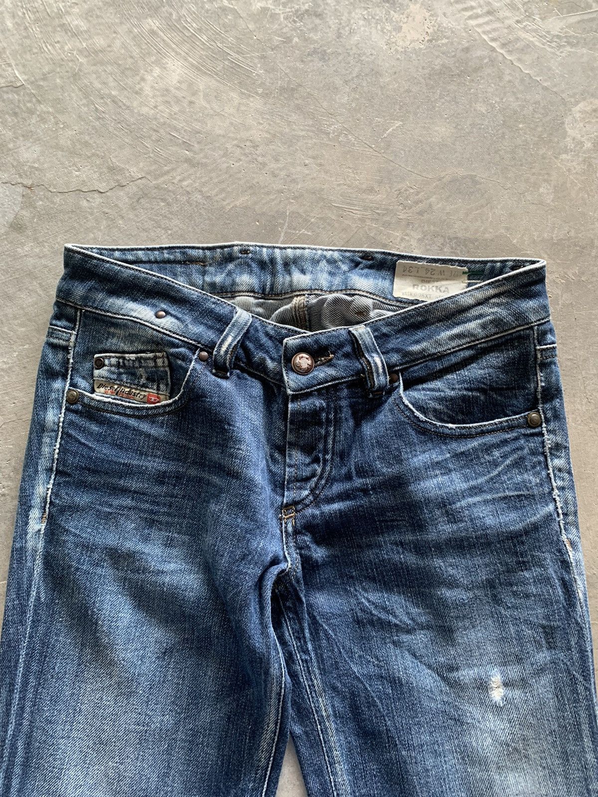 Designer × Diesel vintage diesel jeans season faded washed studded backpocket Size US 29 - 9 Thumbnail