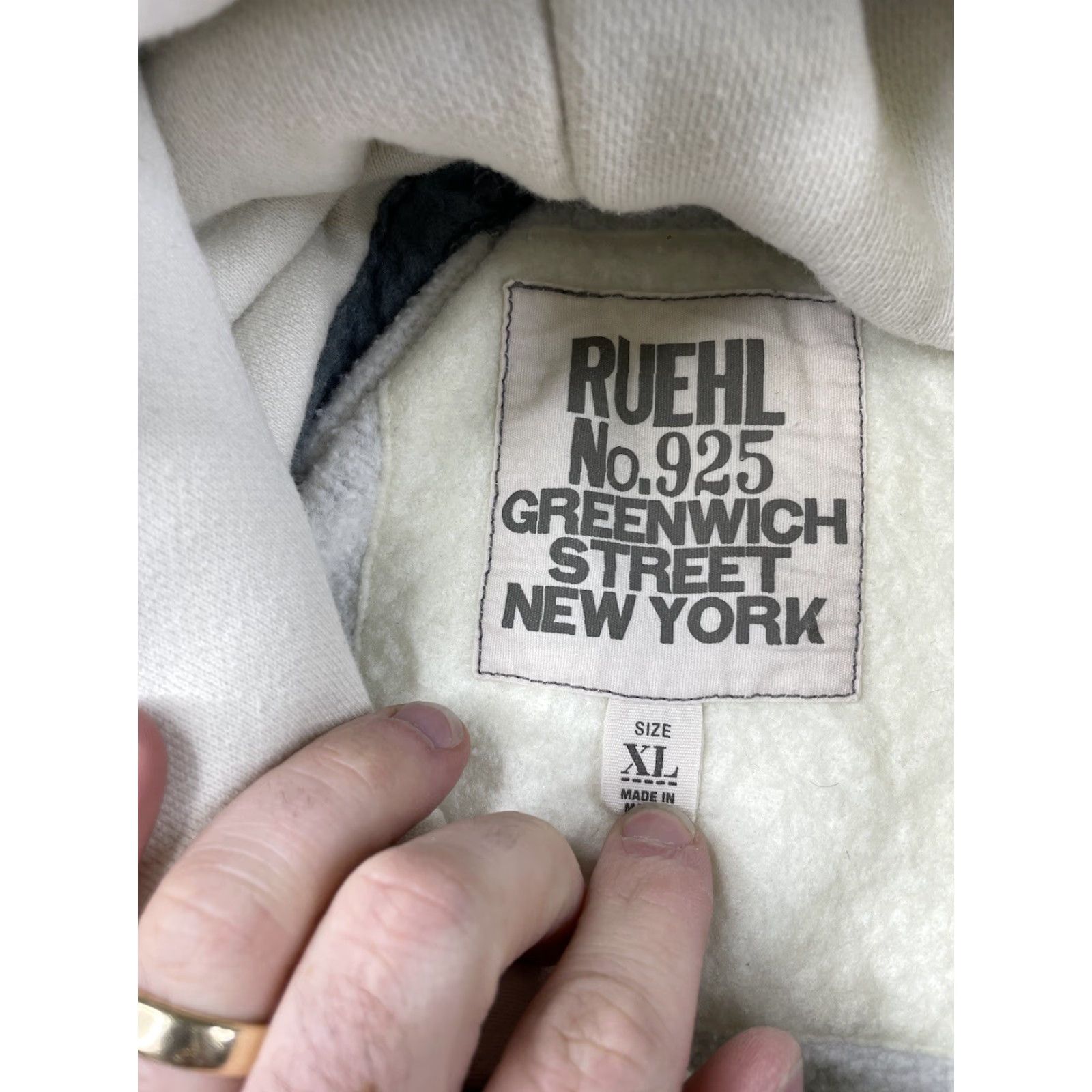 Vintage RUEHL No.925 Greenwich NY Gray Heavyweights Sweatshirt Hoodie Pullover Mens XL Size US XL / EU 56 / 4 - 3 Thumbnail