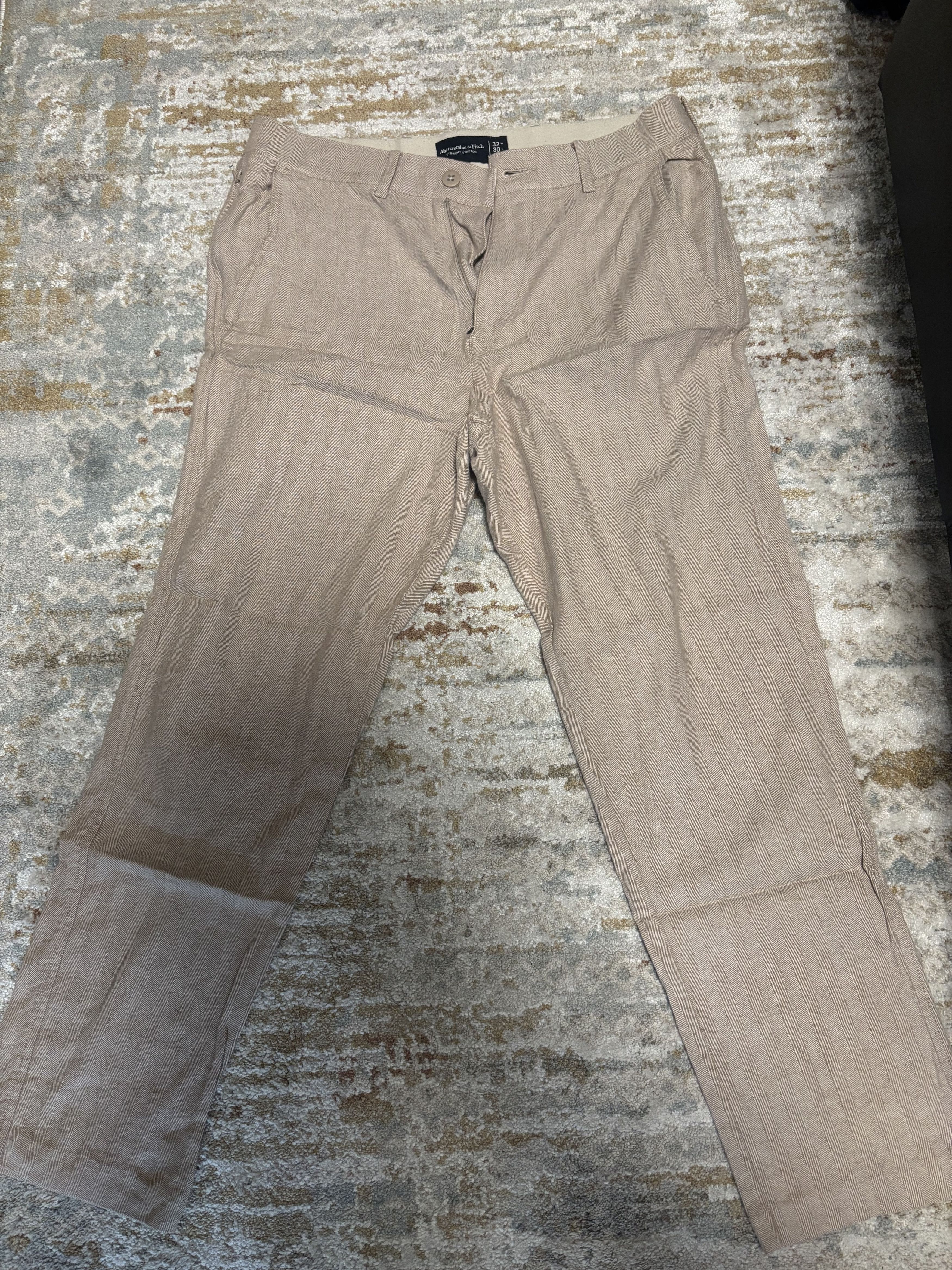 Abercrombie & Fitch Abercrombie Linen Straight Stretch Pants 32x30 Size US 32 / EU 48 - 1 Preview