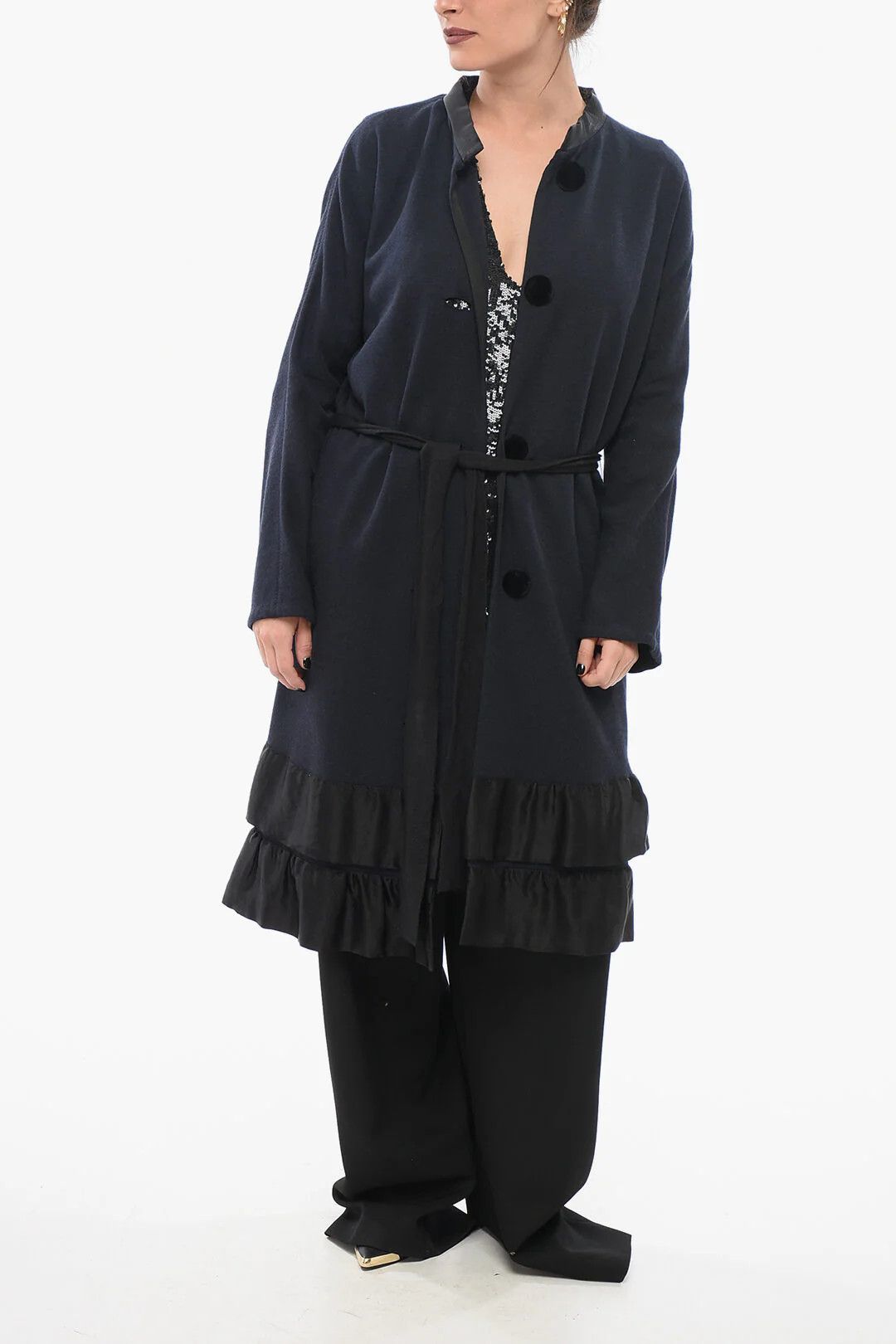 Lanvin og1mm0426 Wool Coat in Blue Size XS / US 0-2 / IT 36-38 - 4 Thumbnail