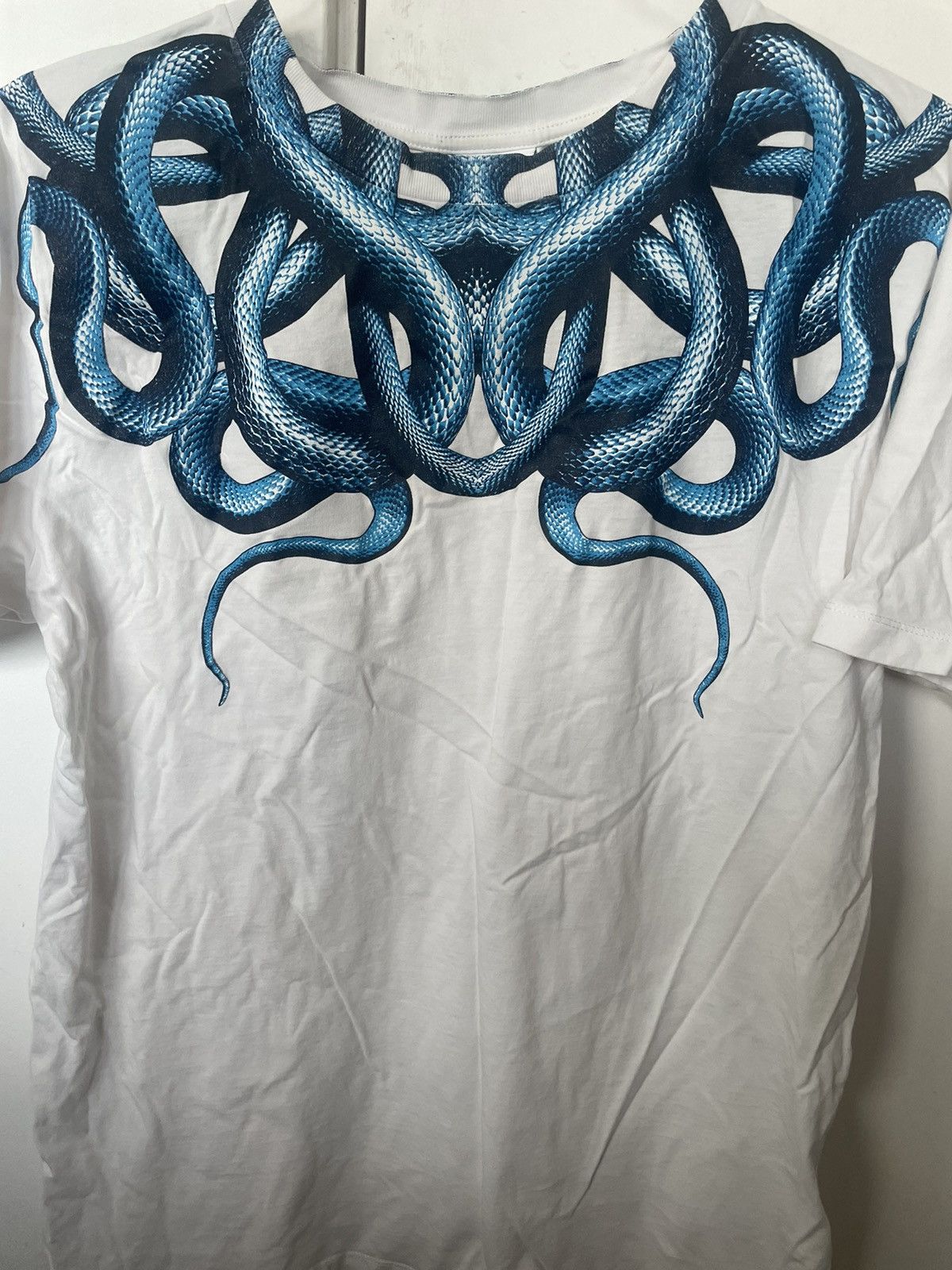Designer × Marcelo Burlon Marcelo Burlon White Blue Snakes Tee Size US S / EU 44-46 / 1 - 1 Thumbnail