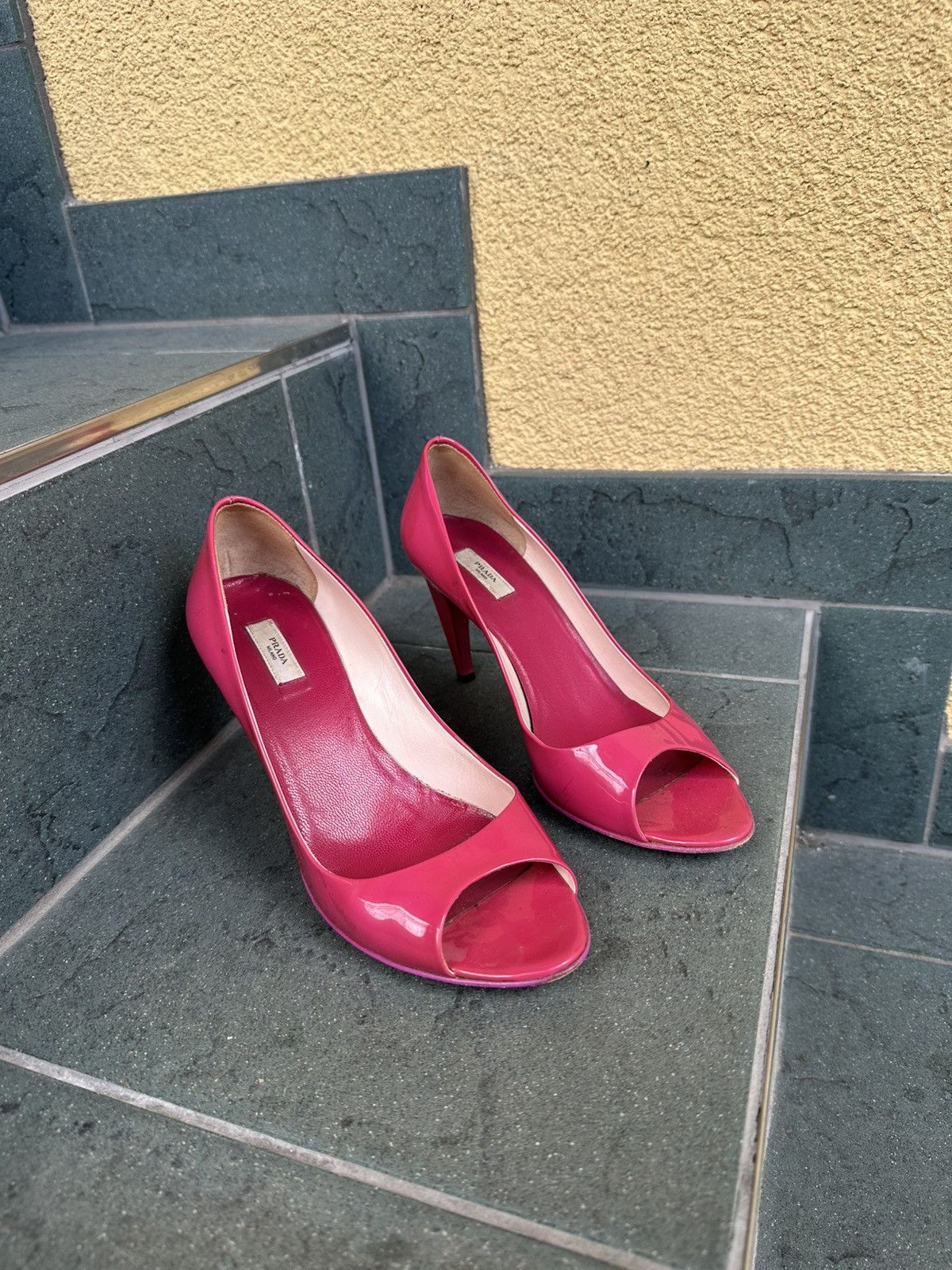 Prada Prada Womens Sz 36.5 Patent Leather Platform Heels Sz 6.5-7 Size US 6.5 / IT 36.5 - 1 Thumbnail
