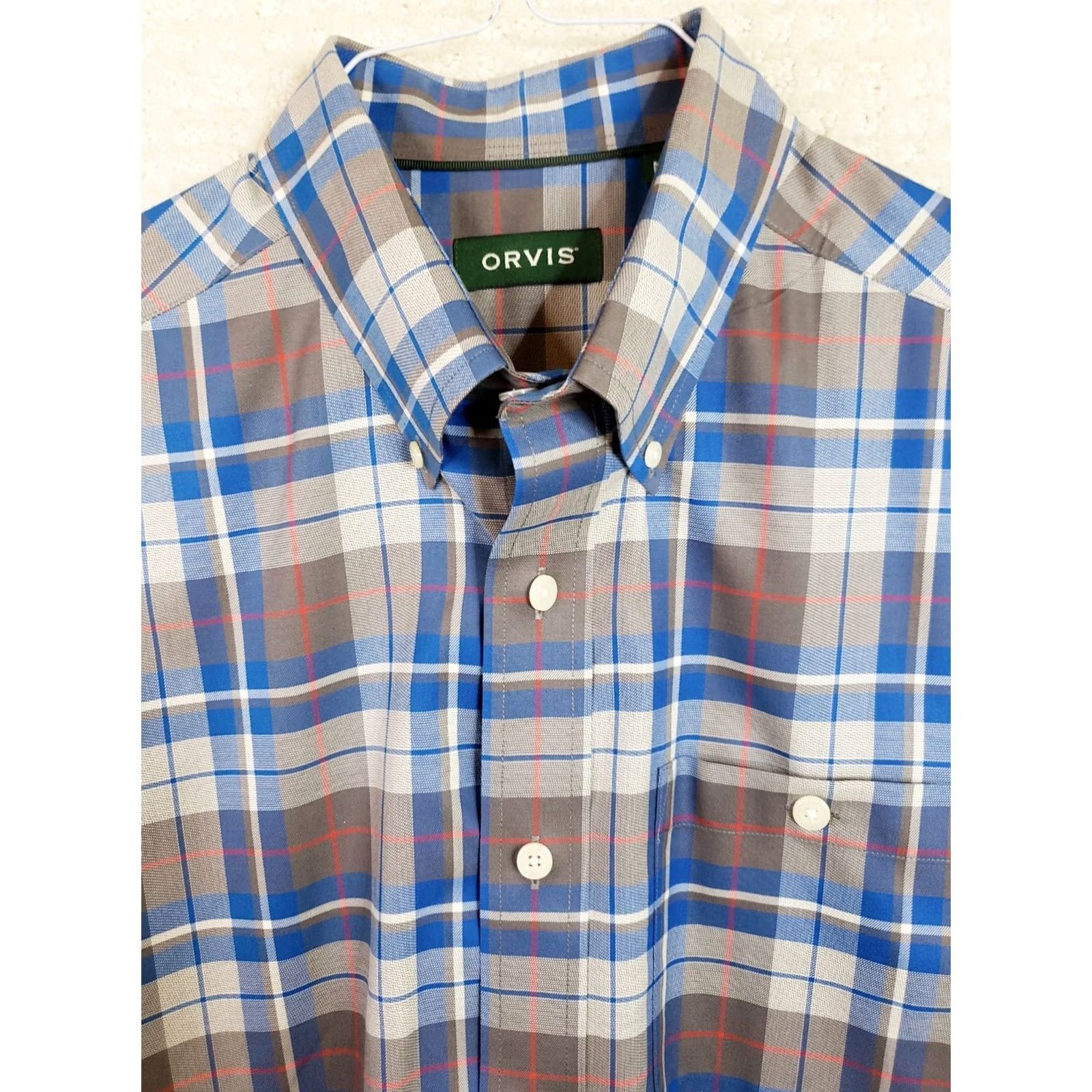 Orvis VINTAGE Orvis Wrinkle Free Button-Down Shirt Mens M Blue Gray Plaid Long Sleeve Classic Size US M / EU 48-50 / 2 - 3 Thumbnail