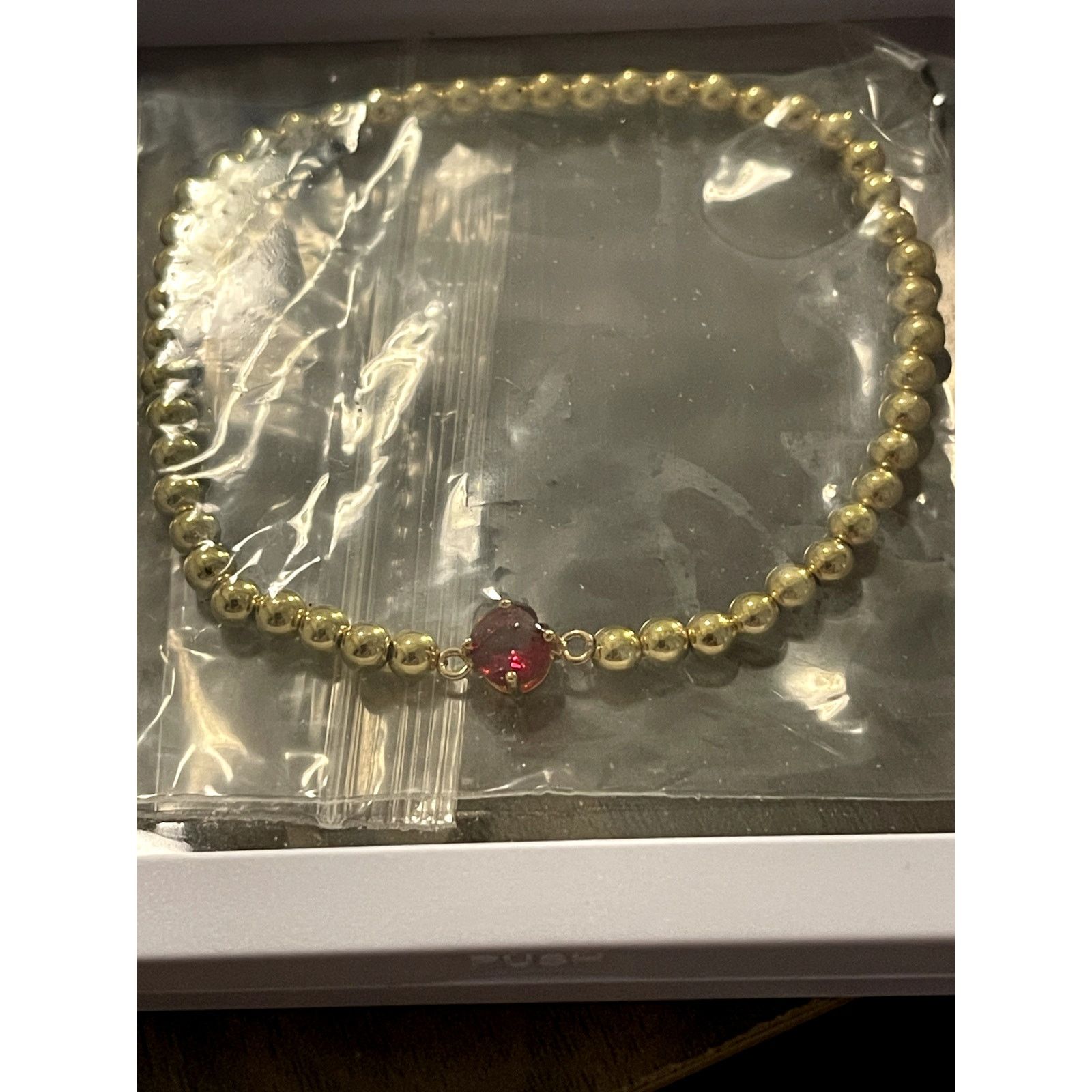 Unknown London Women's 14K Gold Plated & Ruby Stretchable Ball Bracelet Size ONE SIZE - 4 Thumbnail
