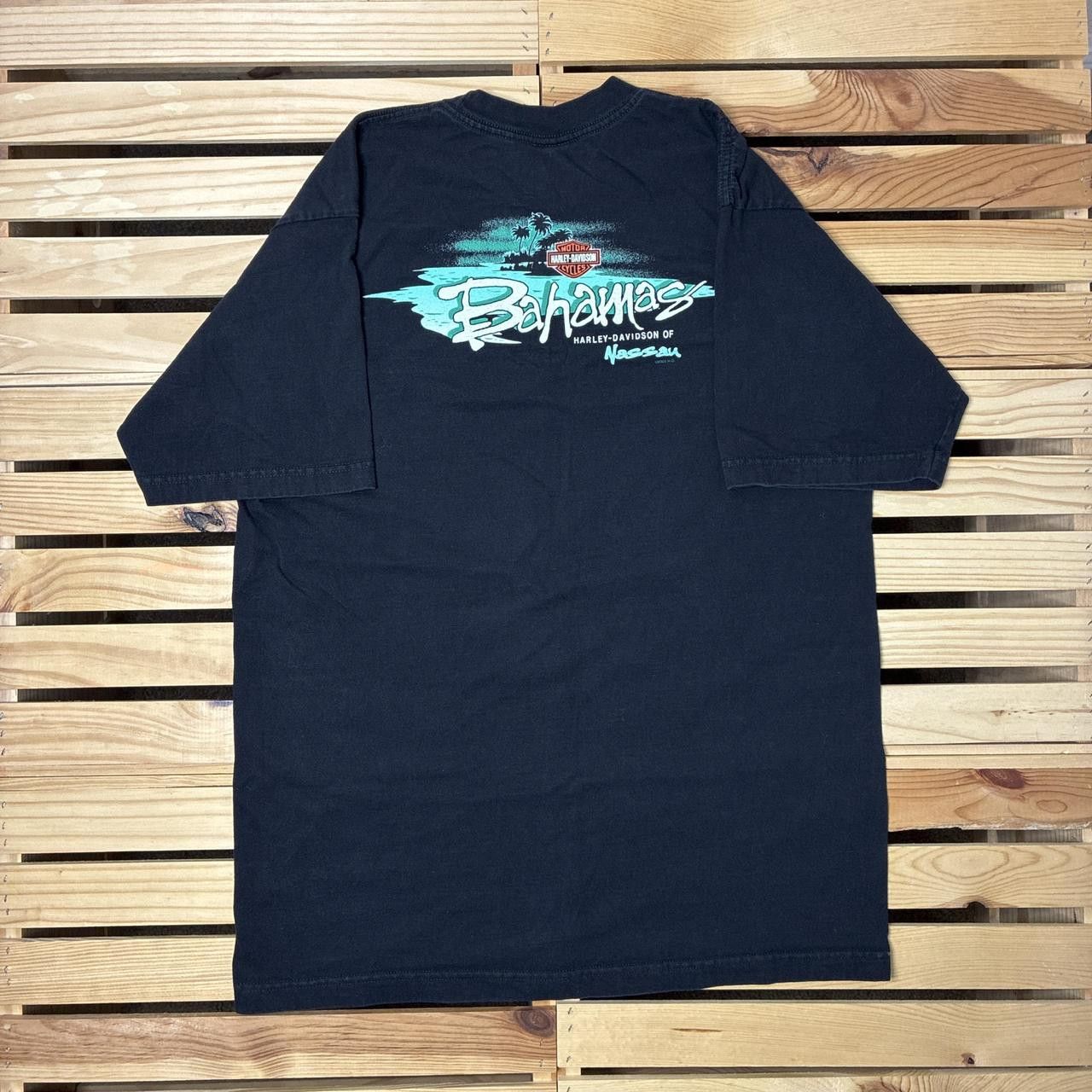 Harley Davidson Vintage Harley Davidson Bahamas Black Surf Tee Size Large Size US L / EU 52-54 / 3 - 2 Thumbnail