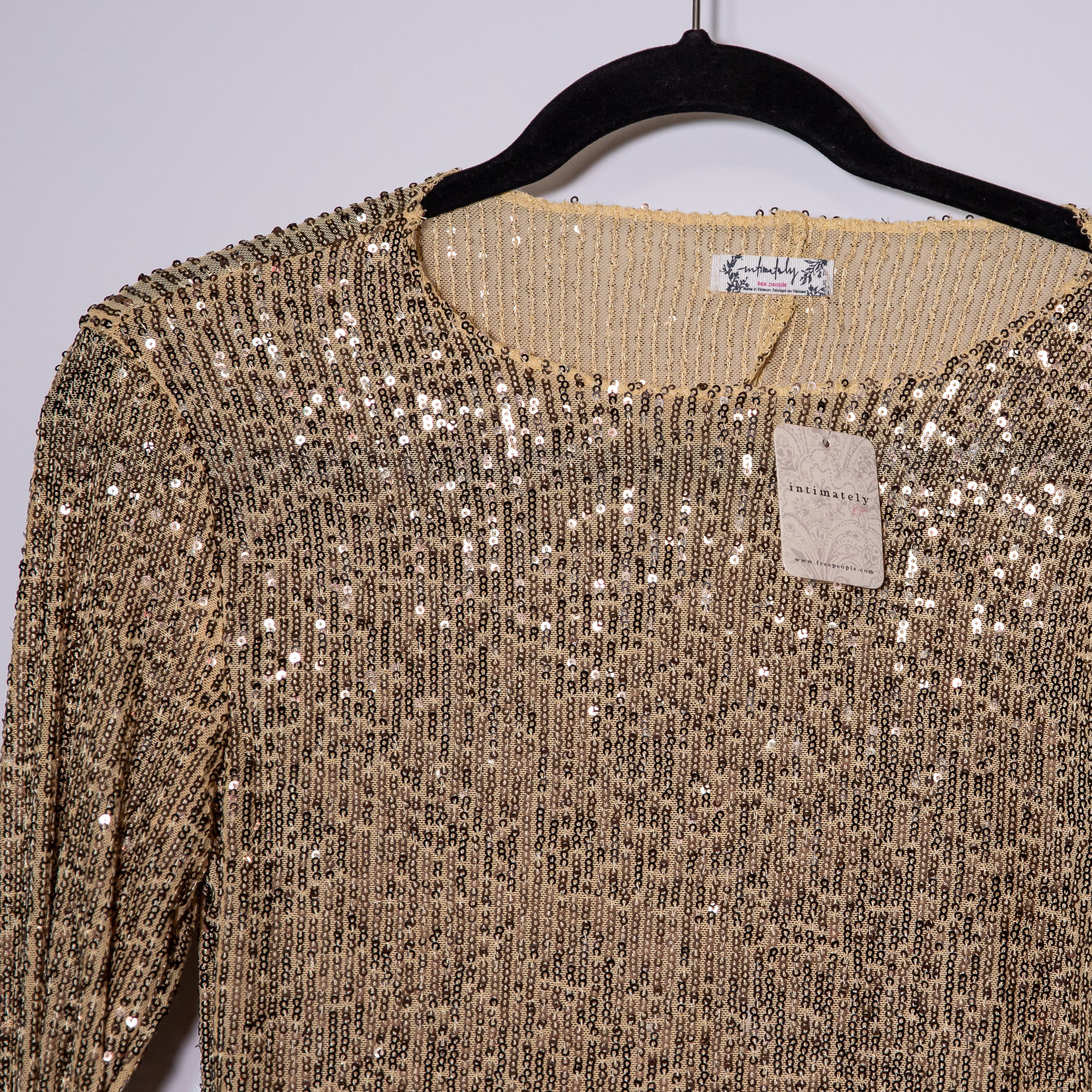 Free People NEW Free People Gold Rush Sequin Sparkle Size XS / US 0-2 / IT 36-38 - 2 Thumbnail