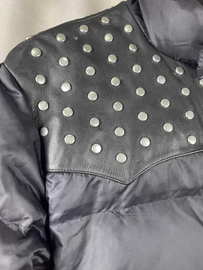 Saint Laurent Paris Saint Laurent Paris Black Studs Mixed Leather Puffer Jacke Size US M / EU 48-50 / 2 - 5 Thumbnail