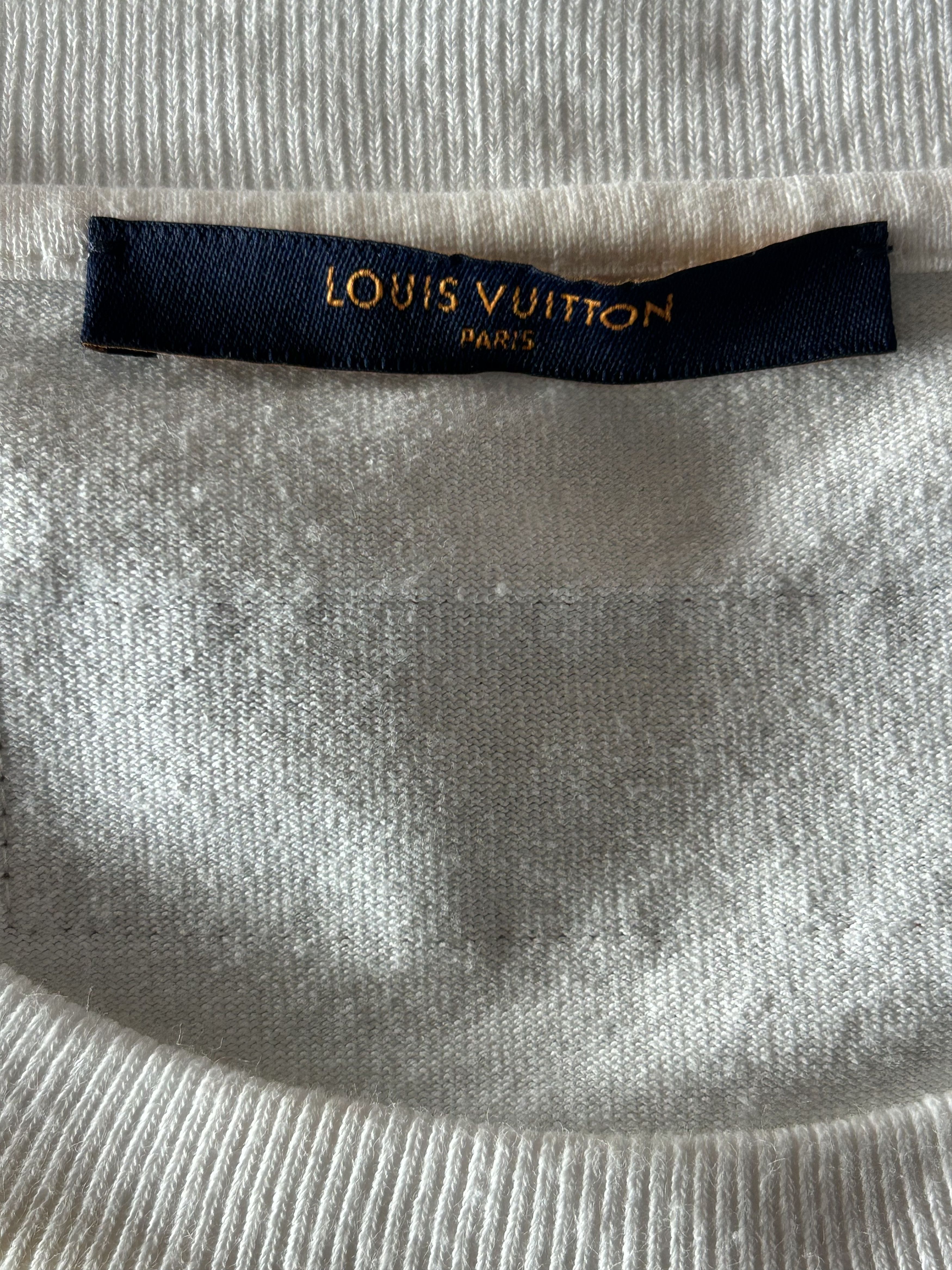 Louis Vuitton Louis Vuitton White Graffiti Logo Embroidered T-Shirt Size US XXL / EU 58 / 5 - 3 Thumbnail