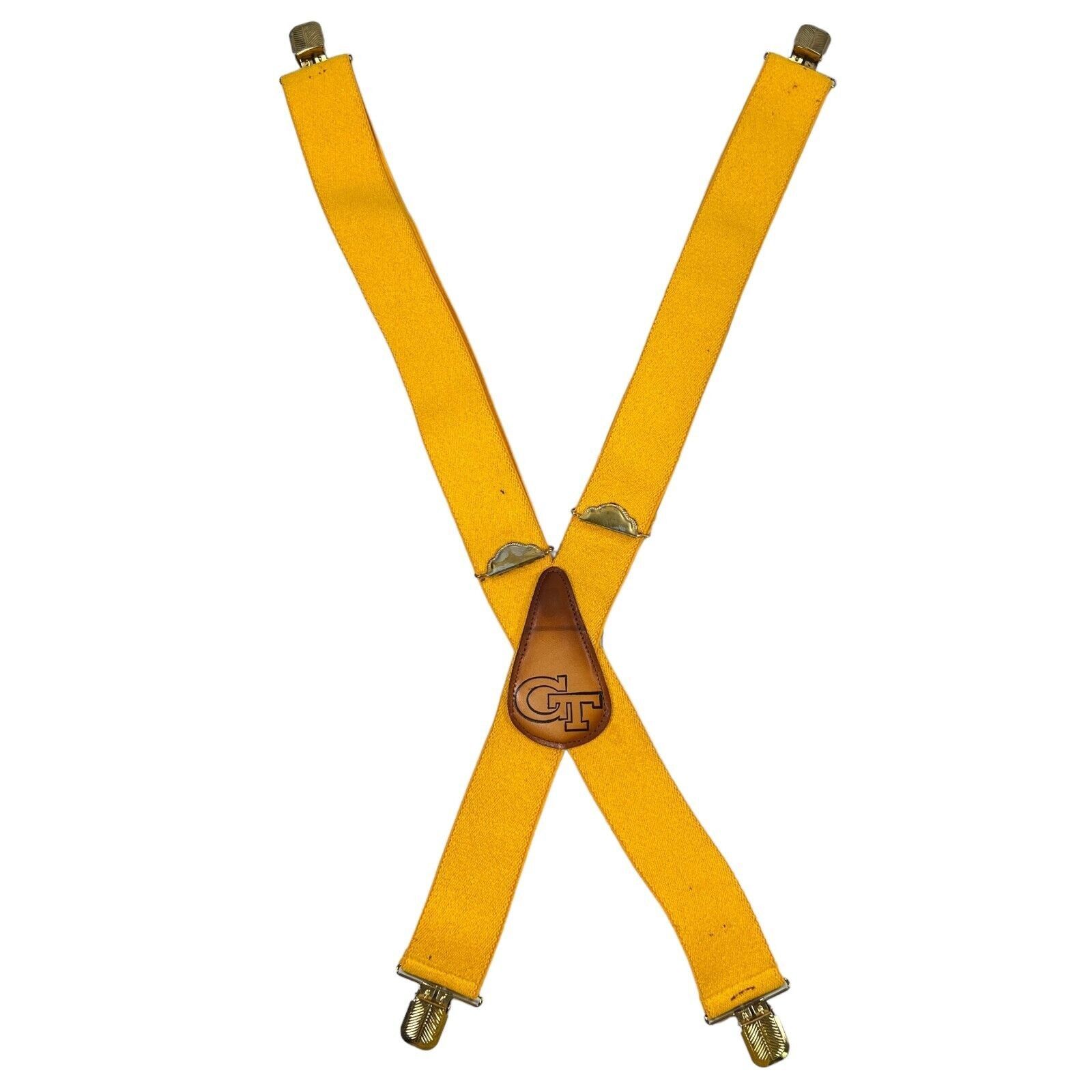 Other Vintage Leather Georgia Tech Yellow Jackets Suspenders Unive Size ONE SIZE - 20 Thumbnail