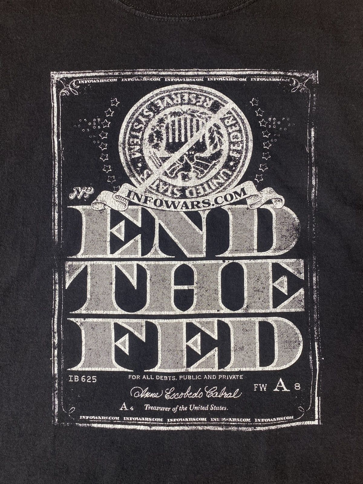 Jerzees × Vintage Vintage Infowars End The Fed Arrest The Banksters T-shirt Size US XL / EU 56 / 4 - 2 Thumbnail