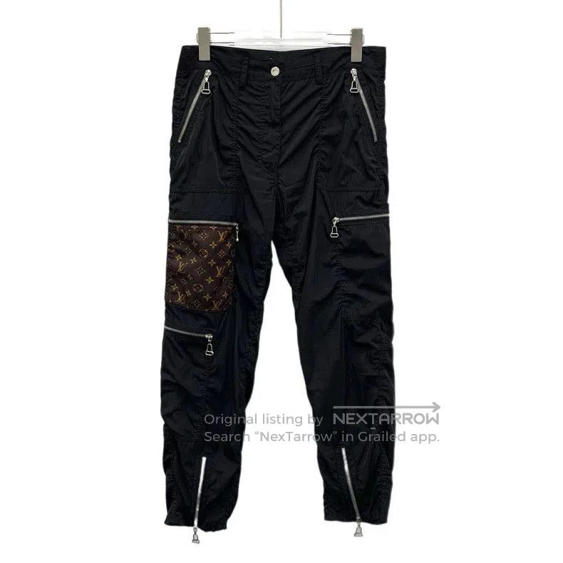 Louis Vuitton Black Logo Patchwork Cargo Pants.