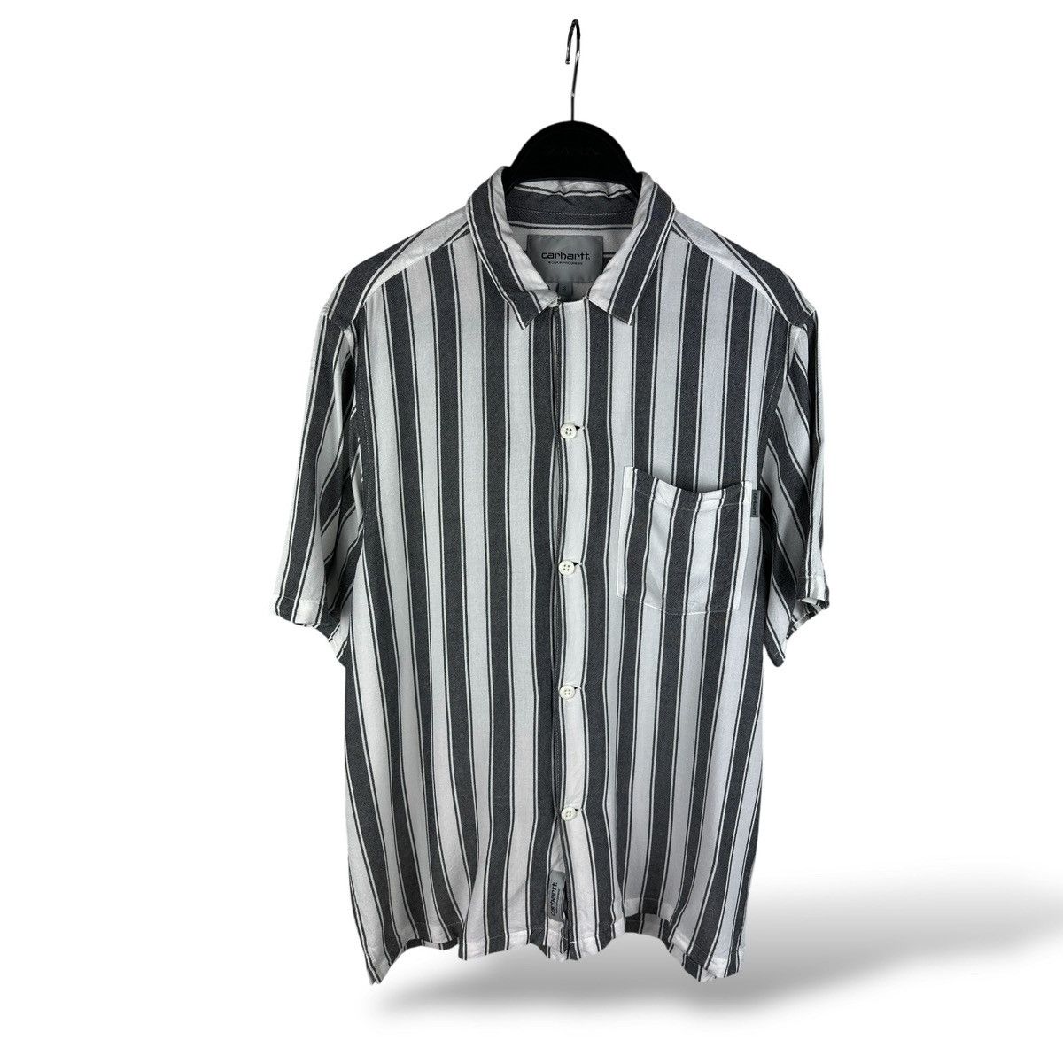 Carhartt Wip Carhartt WIP Esper Striped Shirt Short Sleeve Viscose Pocket Size US S / EU 44-46 / 1 - 1 Thumbnail