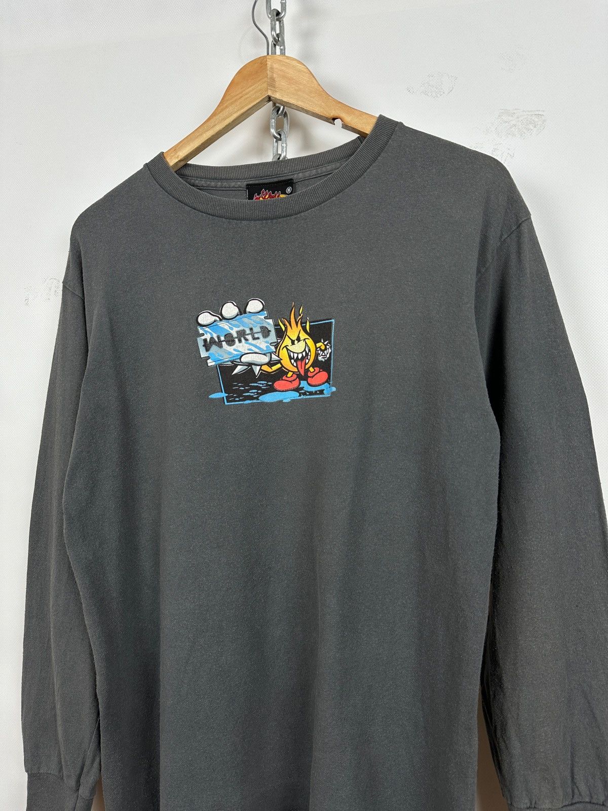 Hook-Ups Vintage World Industries Skateboard Long Sleeve Shirt Size US M / EU 48-50 / 2 - 2 Thumbnail