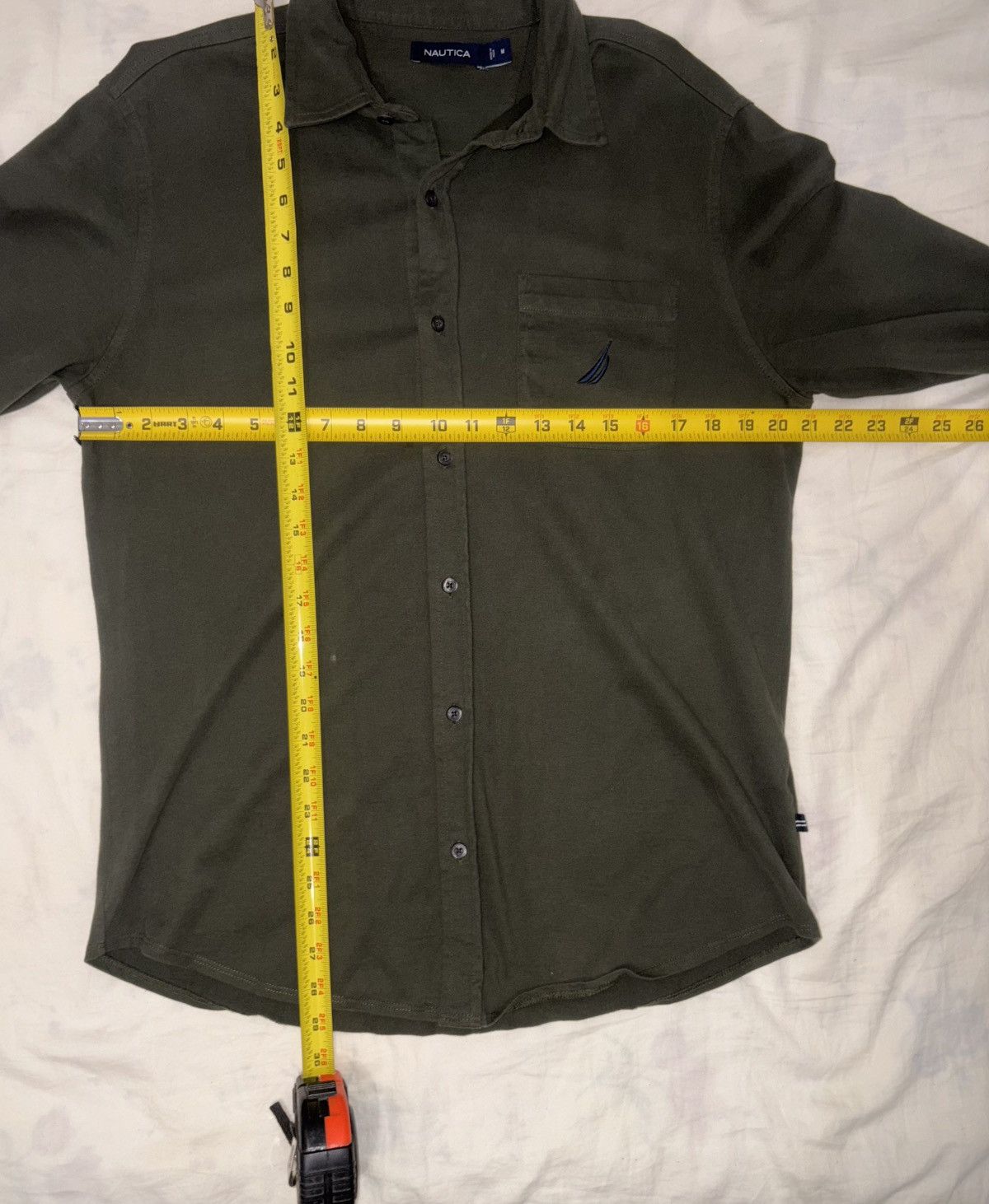Nautica Nautica Men’s Forest Green Woven Shirt Sz Medium Size US M / EU 48-50 / 2 - 6 Thumbnail