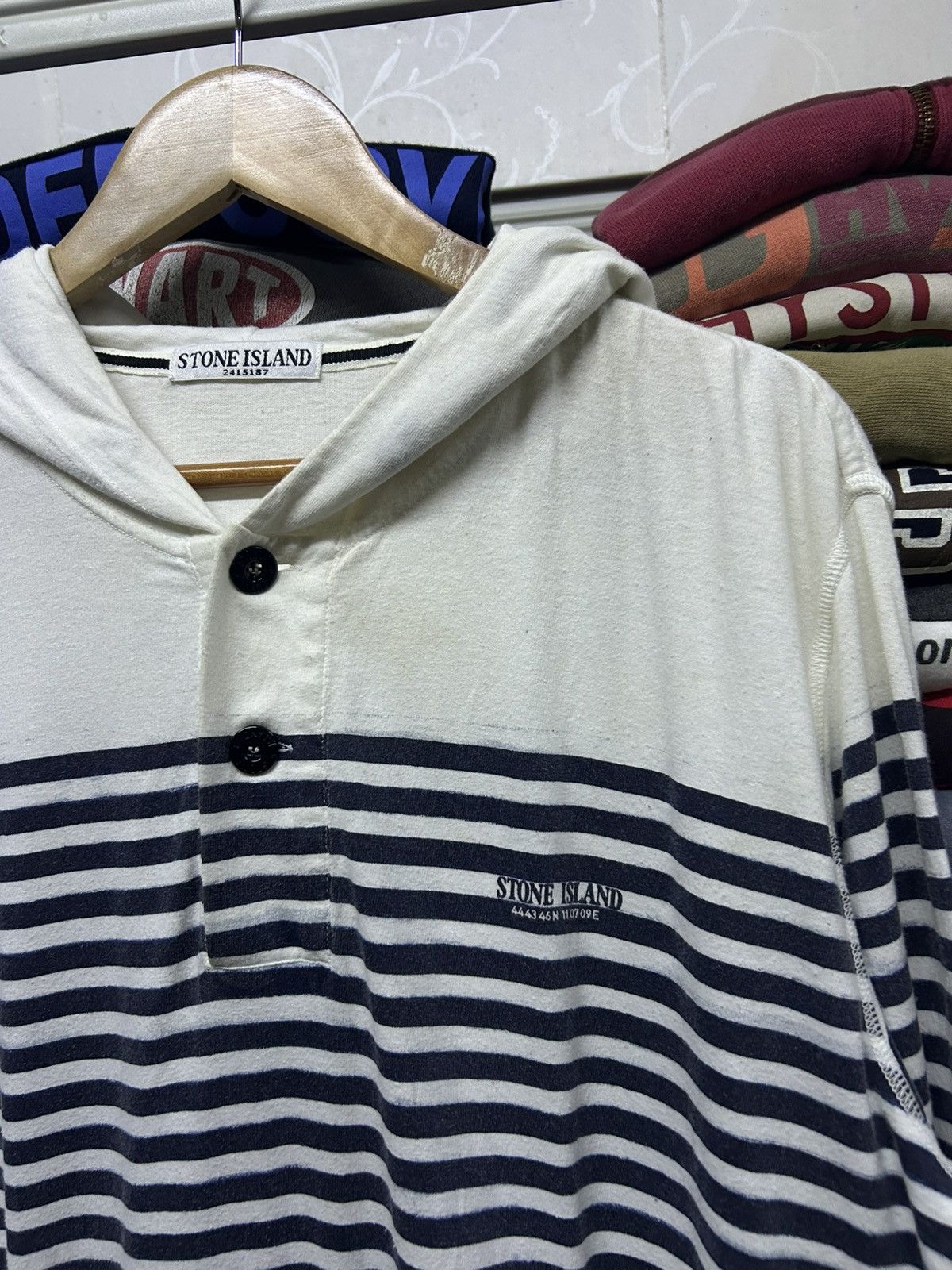 Stone Island vintage striped stone island hoodie Size US L / EU 52-54 / 3 - 3 Thumbnail