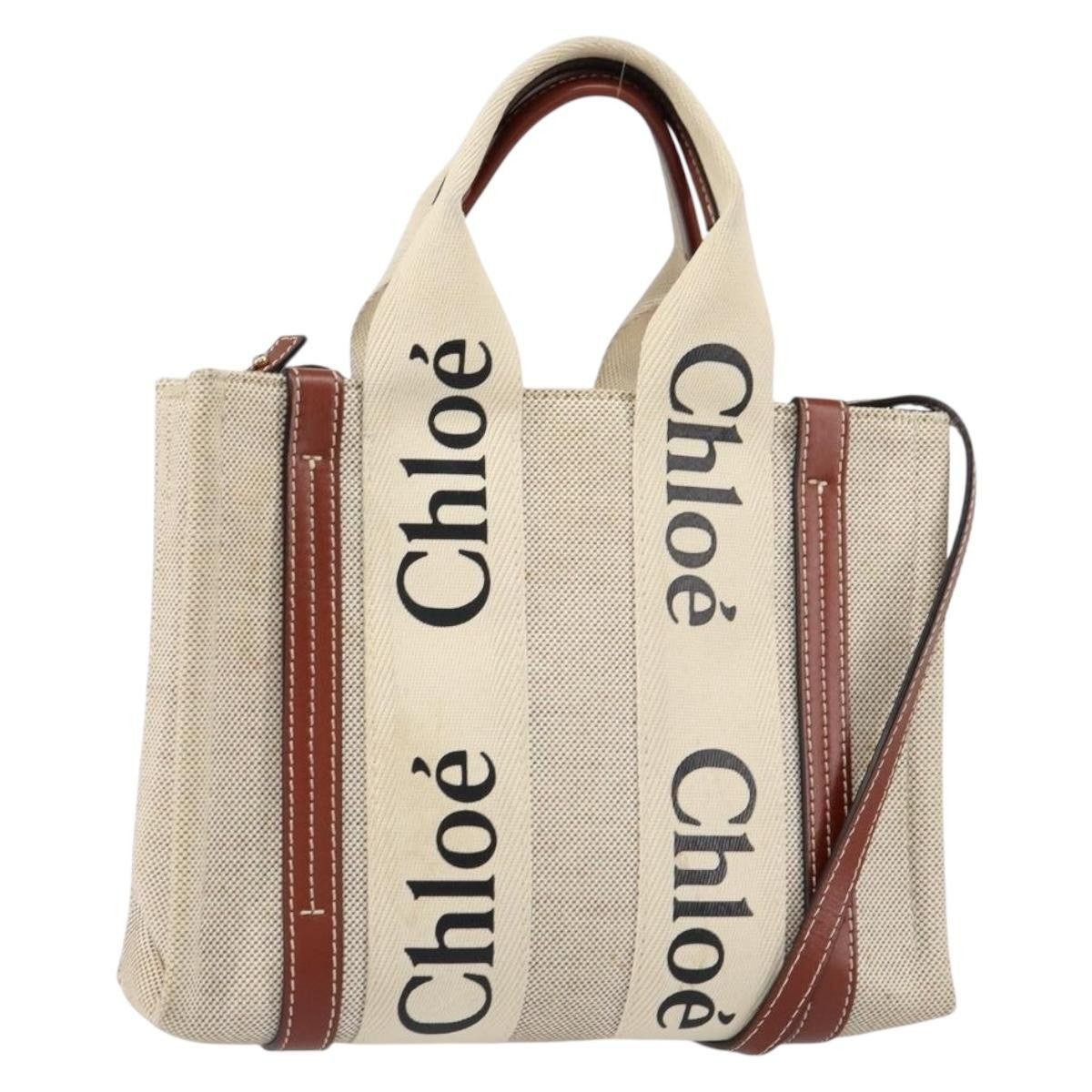 Chloe Chloe Woody Convertible Tote Canvas with Leather Size ONE SIZE - 1 Thumbnail