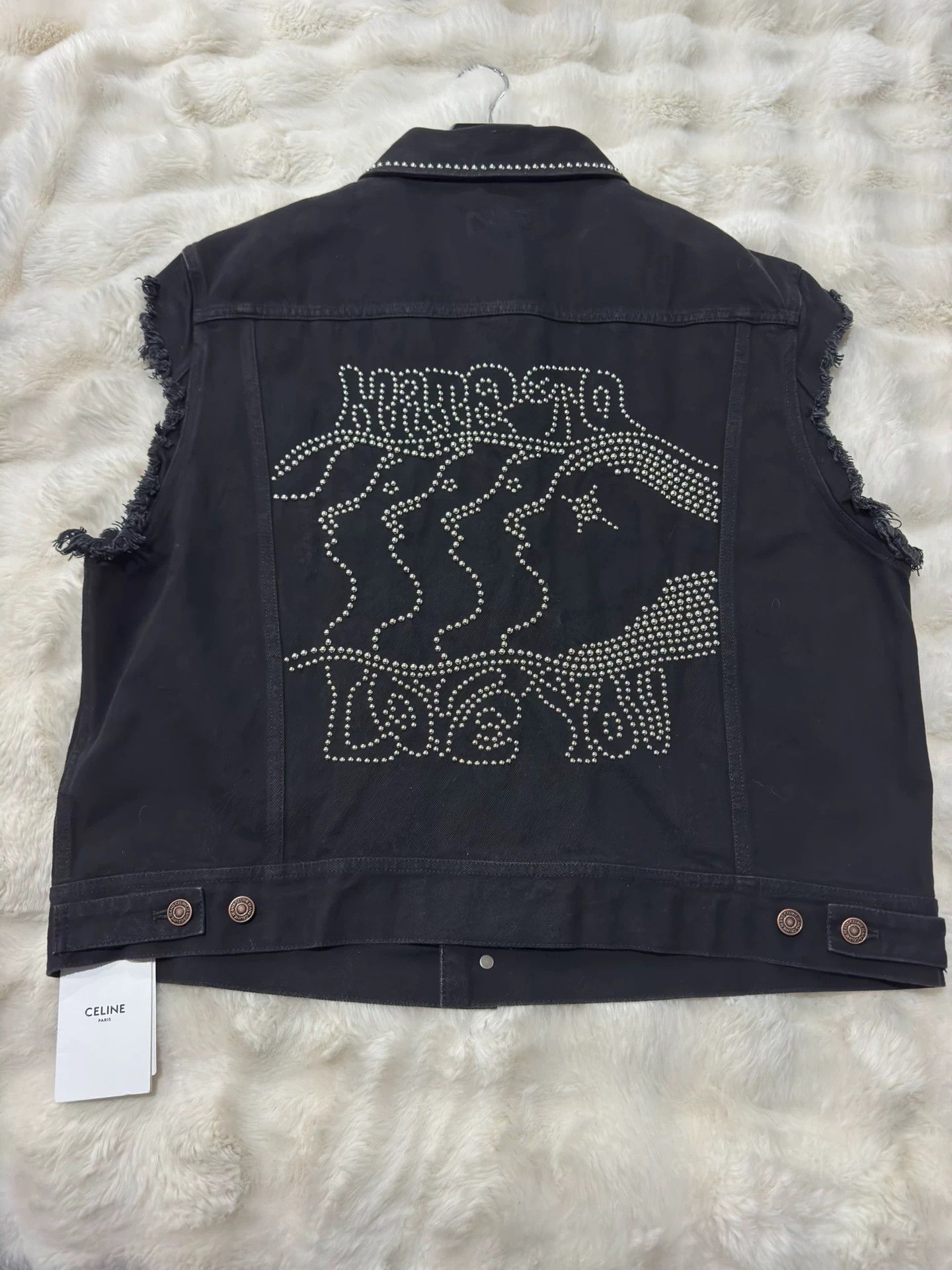 Celine Celine new catwalk style riveted heavy-duty denim vest, Size US M / EU 48-50 / 2 - 2 Thumbnail