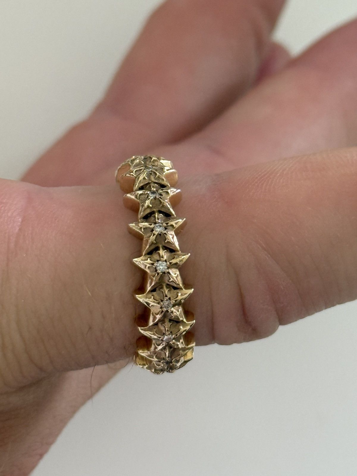 Chrome Hearts gold/diamond star ring