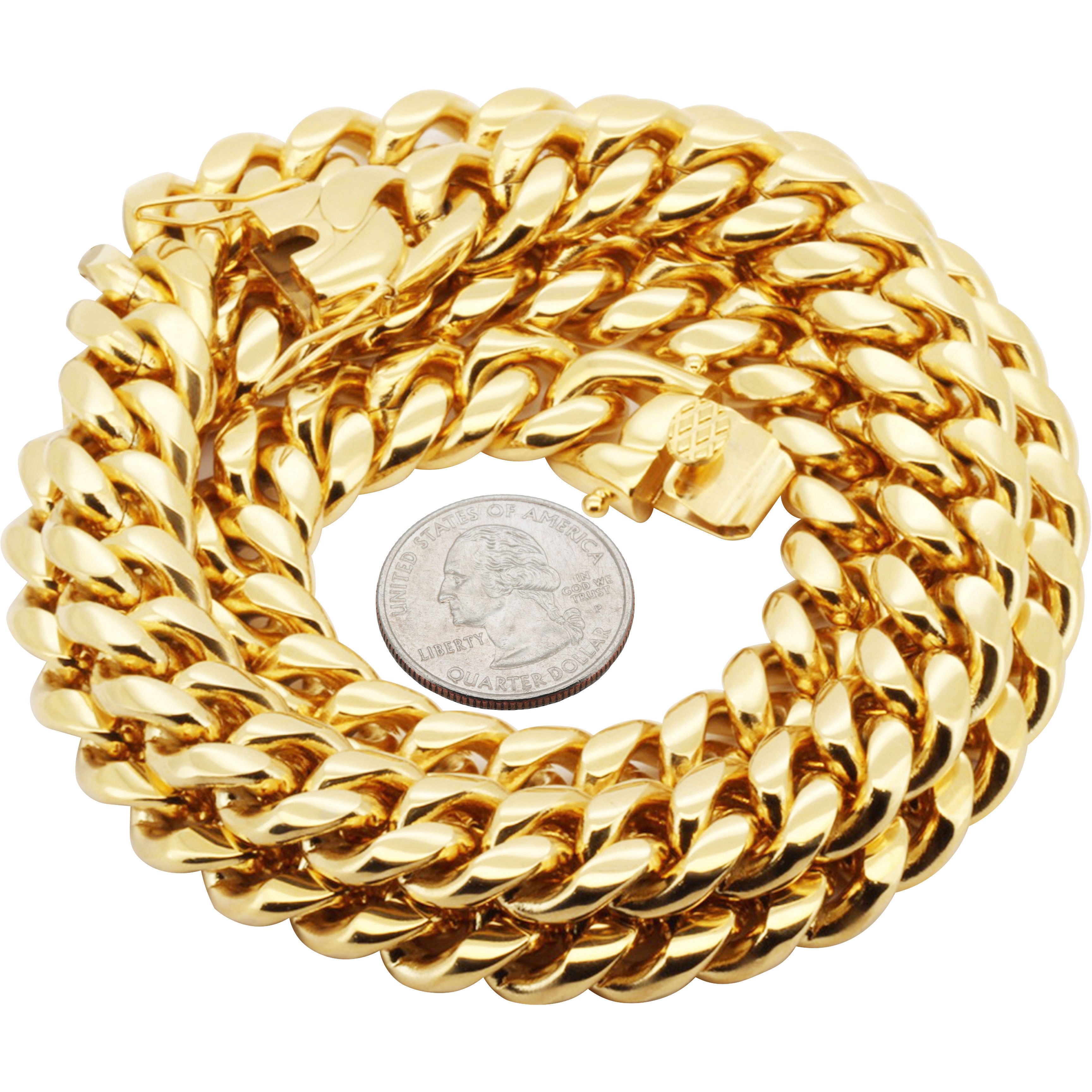 Other 316L SS 18k GP 14mm Miami Cuban Link Chain Necklace 24" Size ONE SIZE - 2 Thumbnail