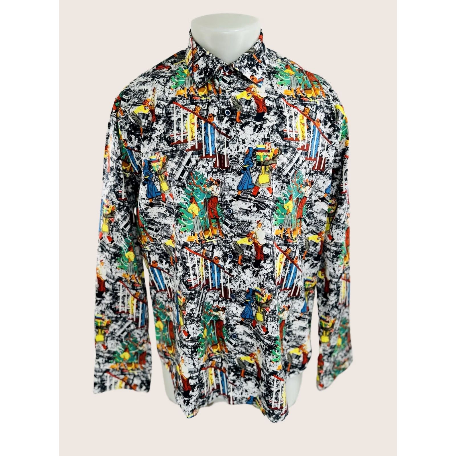 Robert Graham Robert Graham Holiday Christmas 50s Family Throwback Mens L Shirt Multicolor Size US L / EU 52-54 / 3 - 1 Thumbnail