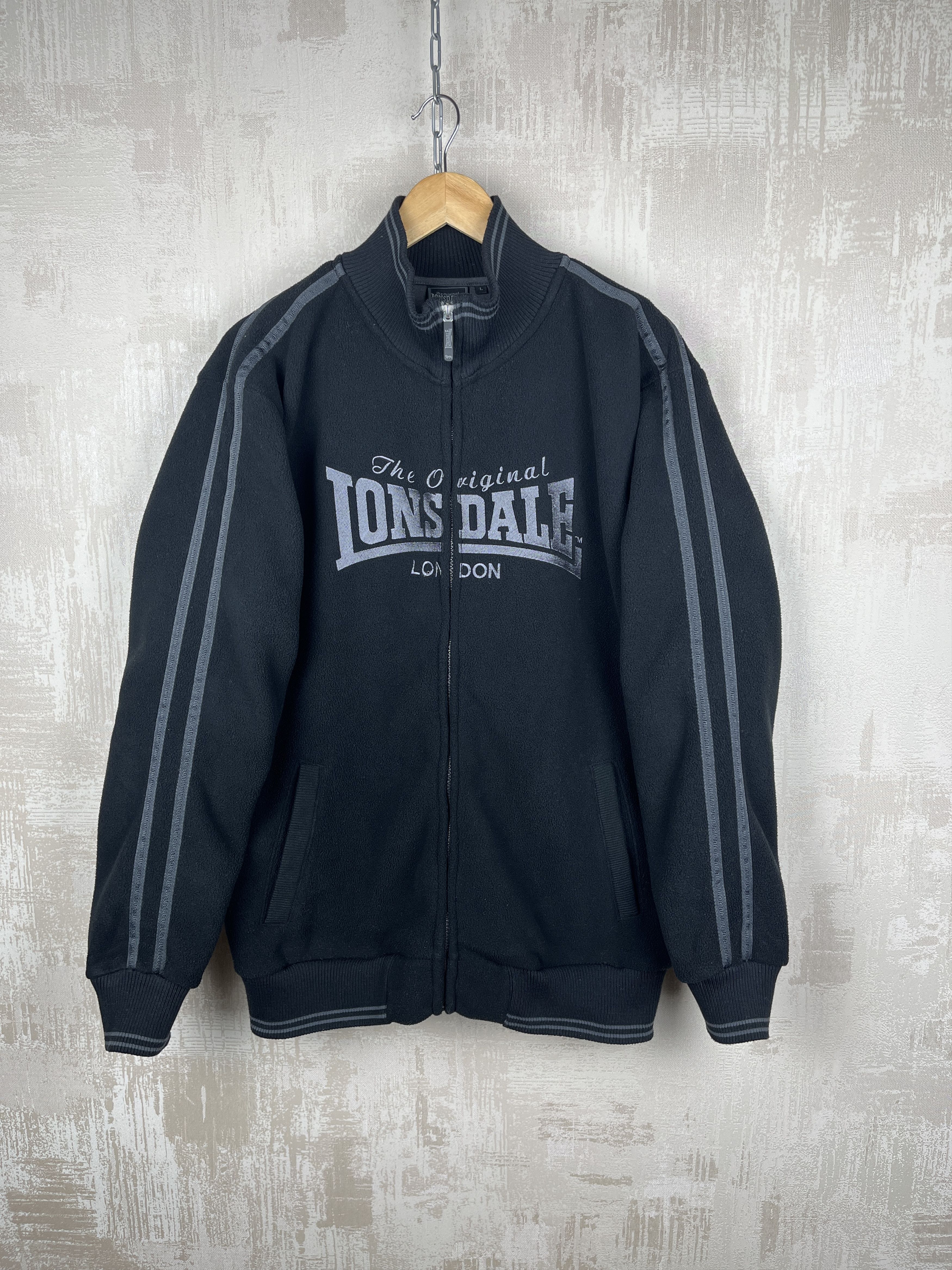 Lonsdale × Vintage Vintage Lonsdale 00s Big Logo Full Zip Fleece Jacket Size US L / EU 52-54 / 3 - 11 Thumbnail