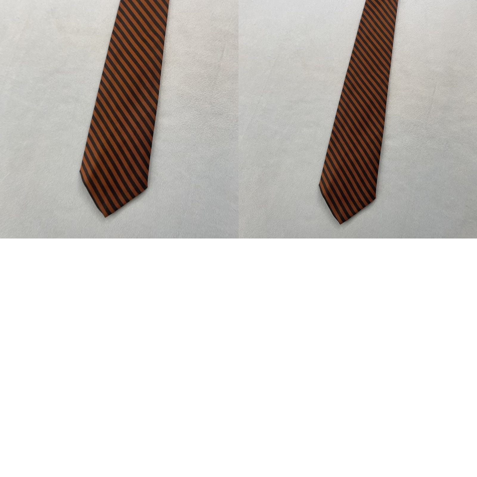 MCM VINTAGE Art Necktie Repp Tie 3x56 Brown Orange Striped Woven Polyester Mens Tie Size ONE SIZE - 11 Thumbnail