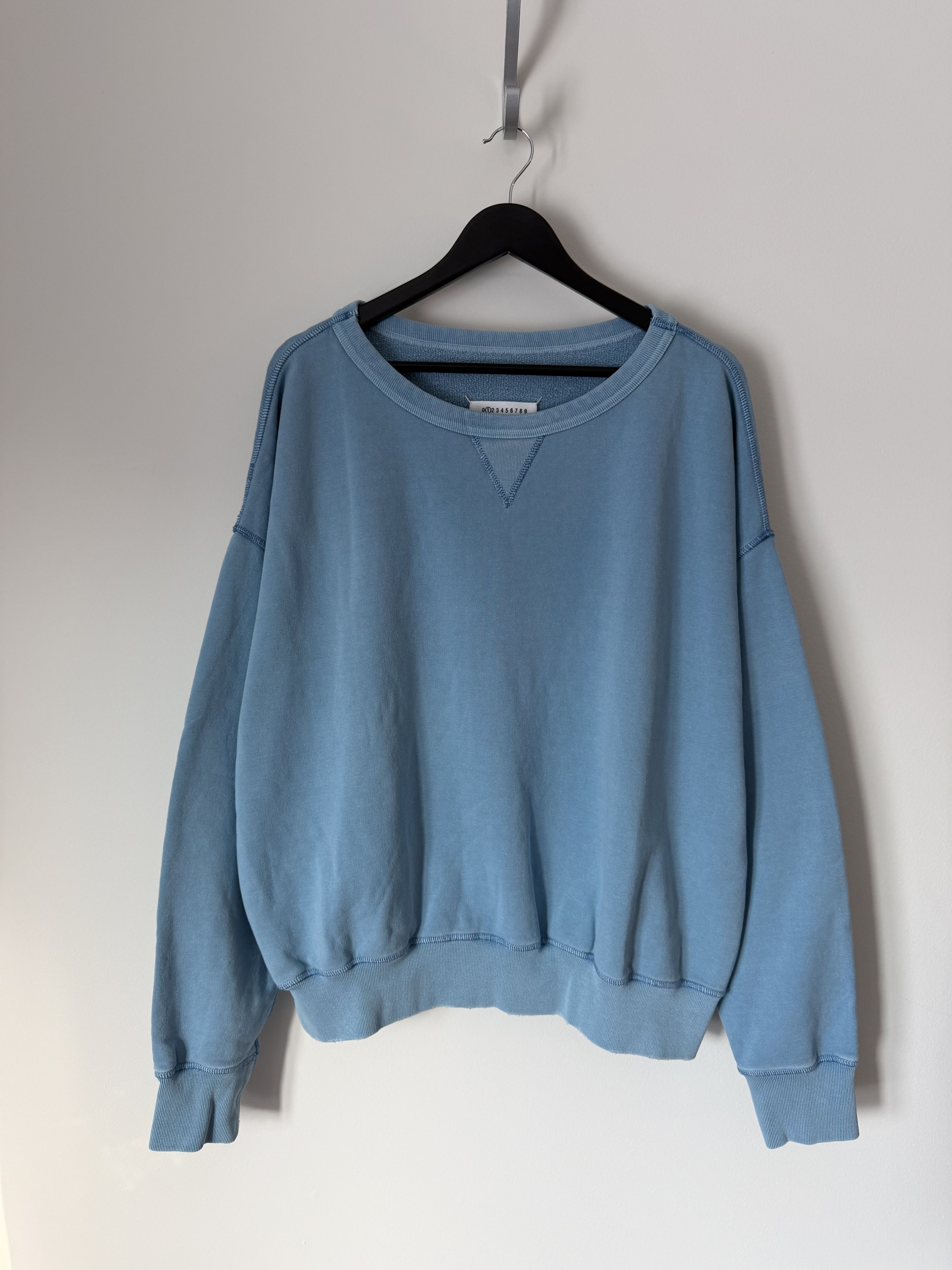 Maison Margiela Maison Margiela French Terry Crewneck Sweatshirt in Blue Size US L / EU 52-54 / 3 - 1 Thumbnail
