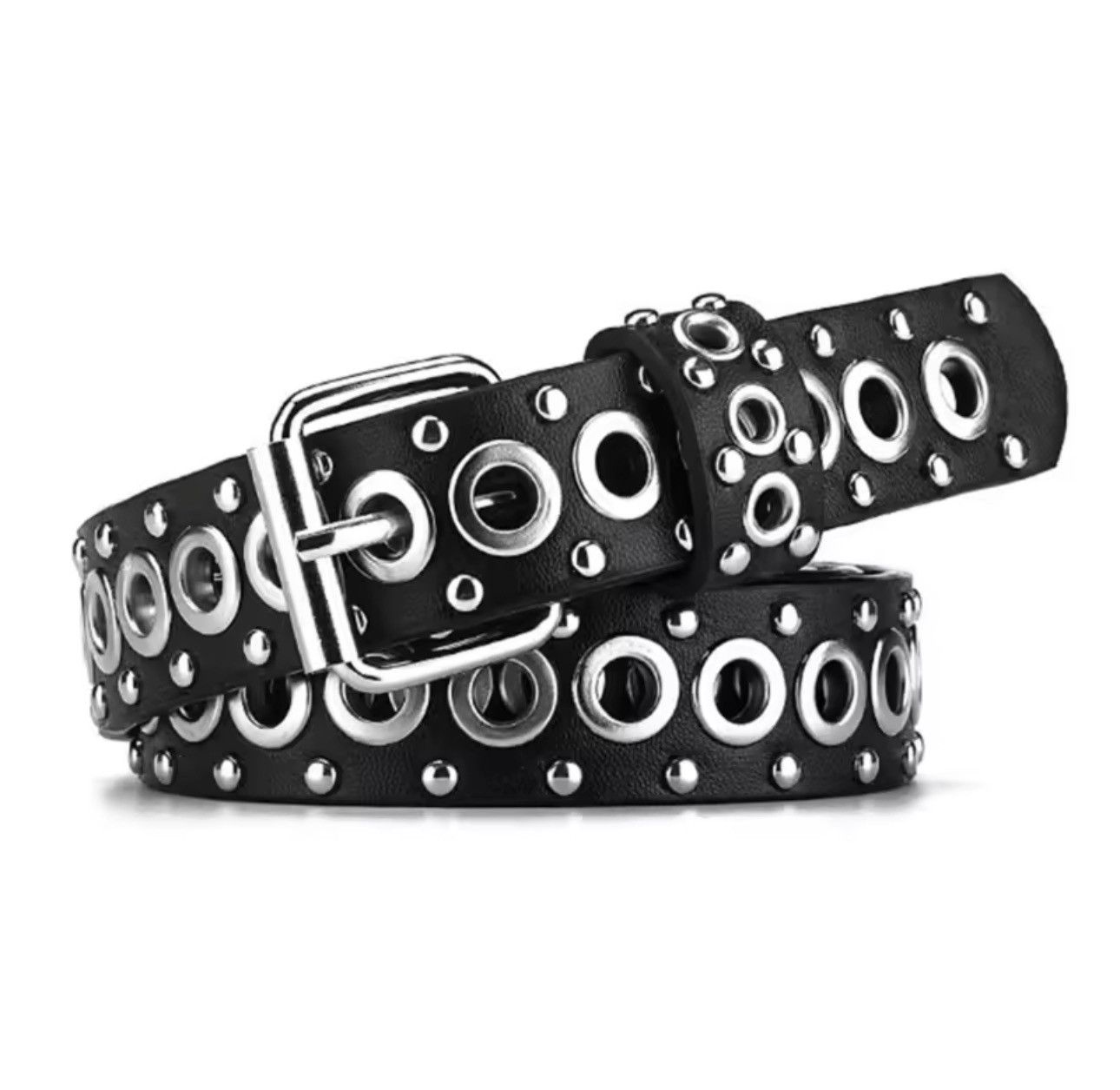 Japanese Brand × Vintage Outdoor y2k Punk PU leather hole belt Size ONE SIZE - 4 Thumbnail
