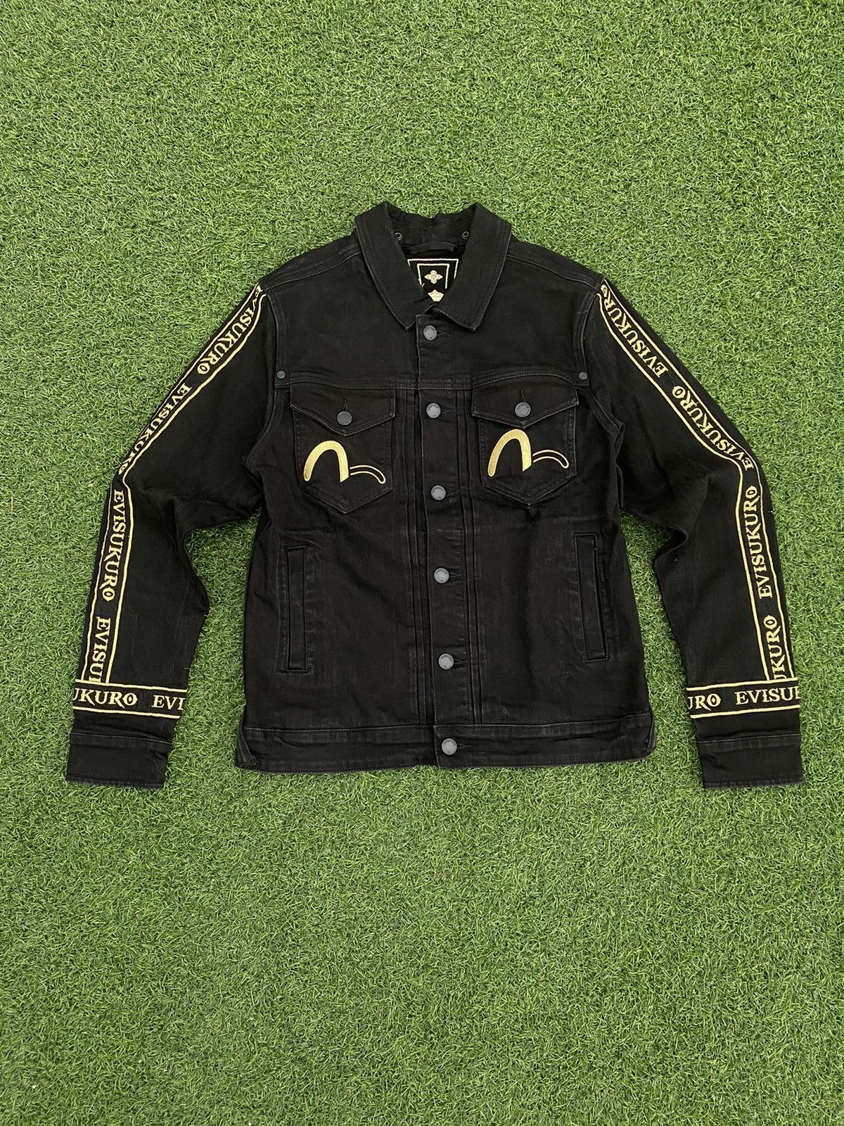 Evisu EVISUKURO GOLD SEA GULL BLACK DENIM JACKET Size US L / EU 52-54 / 3 - 1 Thumbnail