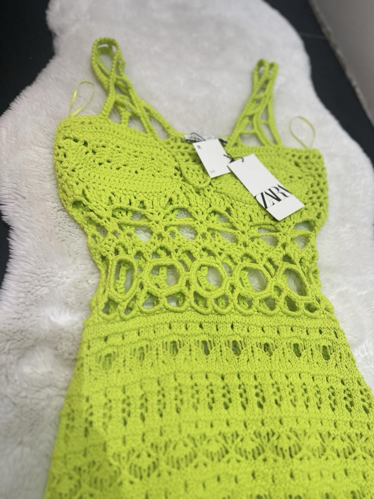 Zara ZARA Lime Crochet maxi dress Size M Size M / US 6-8 / IT 42-44 - 7 Thumbnail