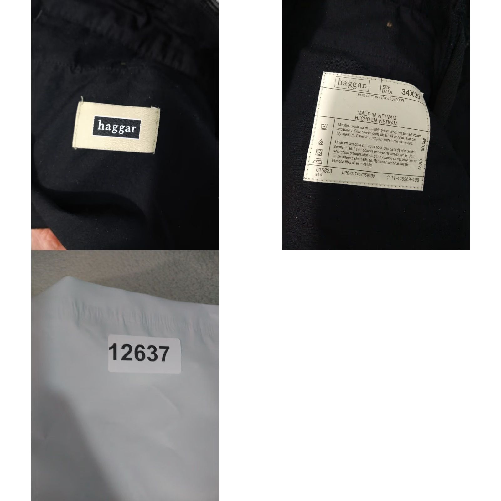 Haggar Haggar Pants Mens 34x30 Black Corduroy Chino Straight Leg Classic Fit Flat Front Pants Mens Regular 34 Black Haggar Classic Fit Corduroy Straight Leg Size US 34 / EU 50 - 8 Thumbnail