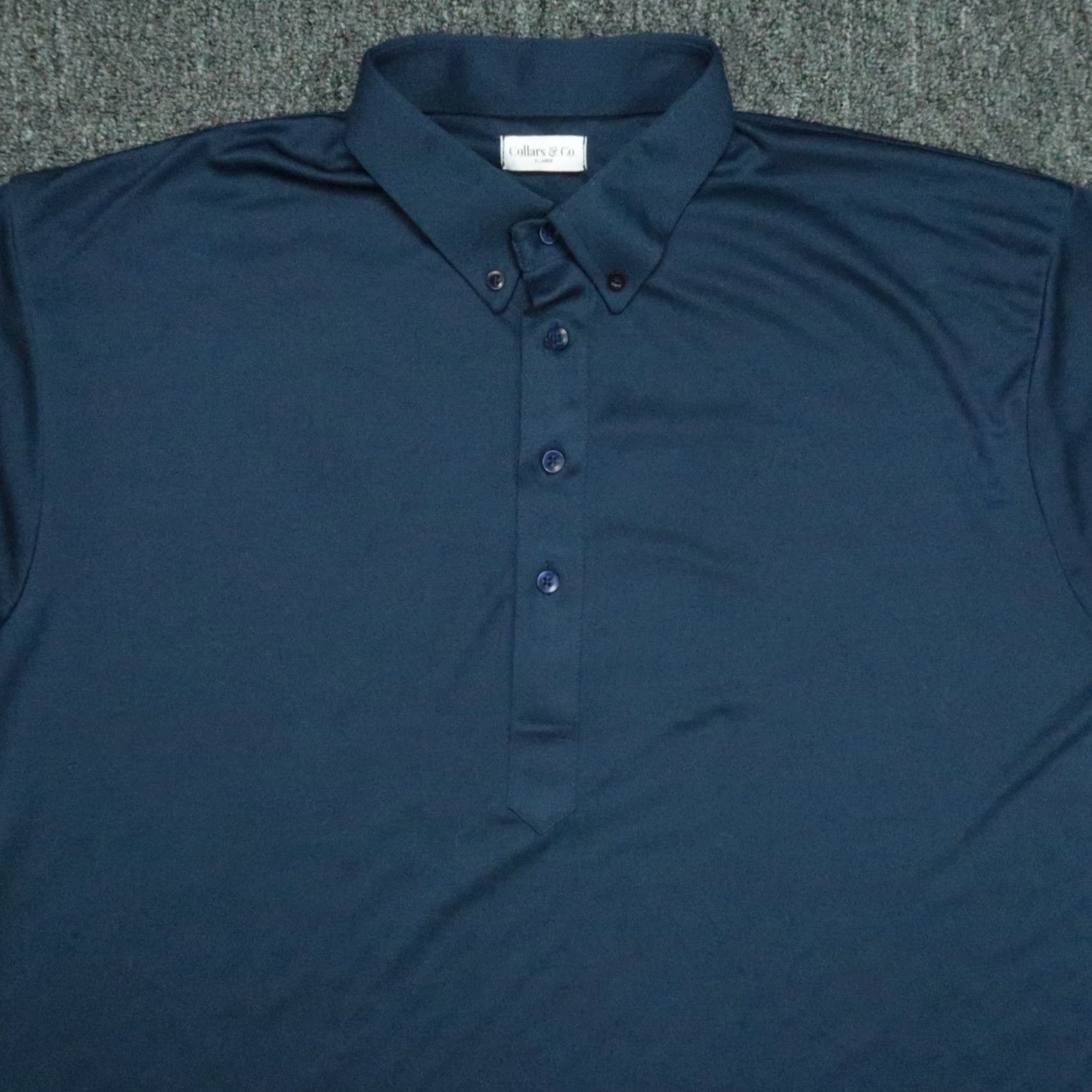 CO VINTAGE Collars & Co Shirt Mens XL Blue Polo Short Sleeve Collared Button Regular Size 48 Size US XL / EU 56 / 4 - 2 Thumbnail
