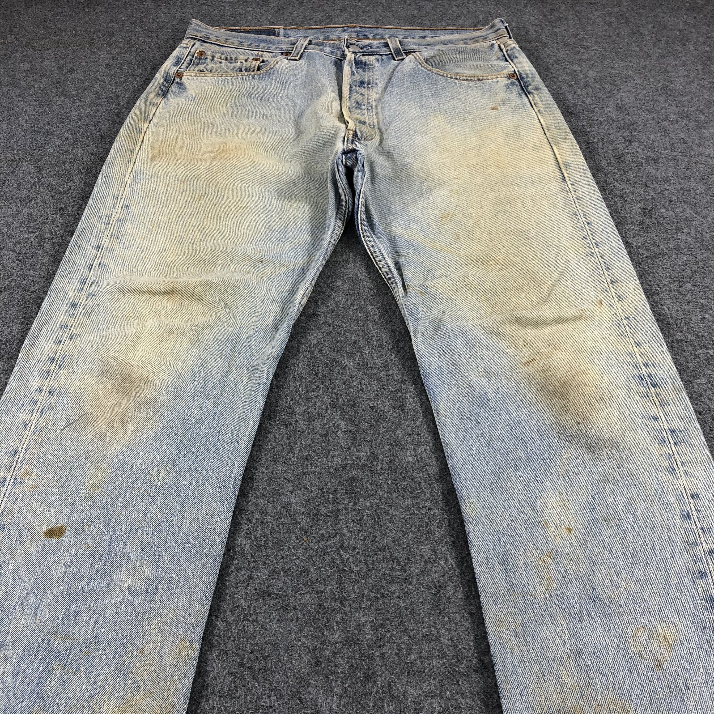 Levi's Vintage 90s Levis 501 Jeans Rusty Wash Denim KJ336 Size US 32 / EU 48 - 3 Thumbnail