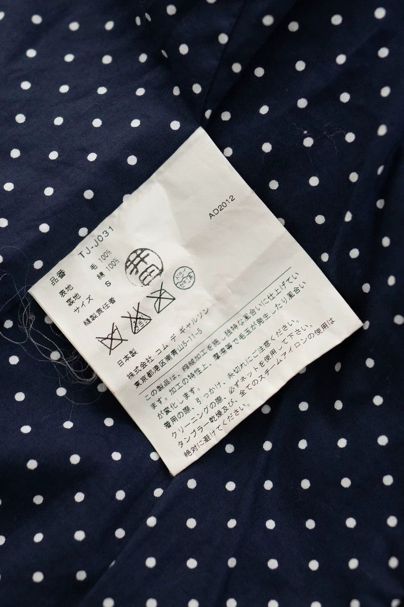 Comme des Garcons Comme des Garcons Navy blue felted wool lapel single-breas Size S / US 4 / IT 40 - 9 Thumbnail