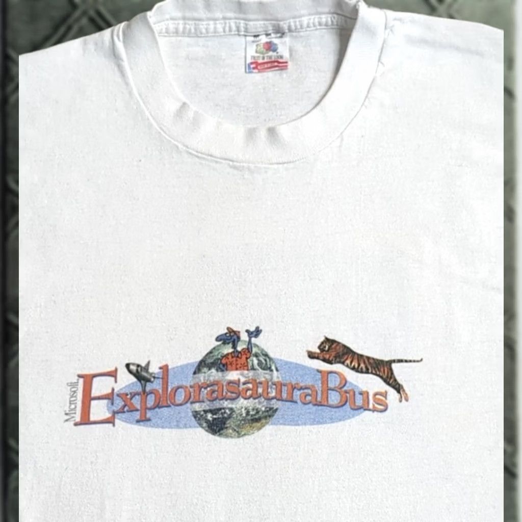 Fruit Of The Loom VINTAGE Microsoft Home Shirt ExplorasauraBus USA Made Computer PC Windows Medium Size US M / EU 48-50 / 2 - 1 Thumbnail