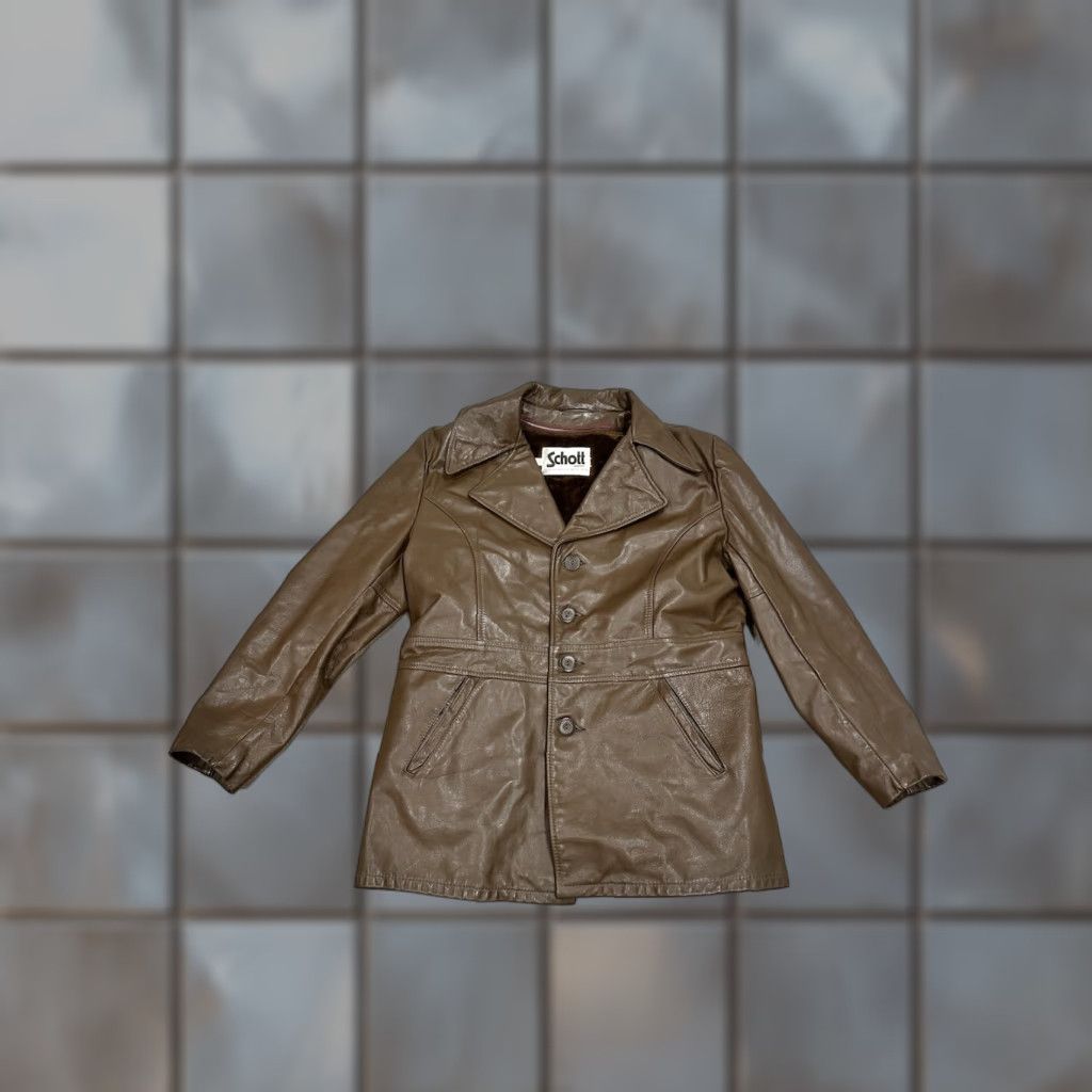 Schott VINTAGE SCHOTT Leather Removable Fur Lined Button Blazer Disco Jacket Coat Mens 44 Size 44R - 1 Thumbnail