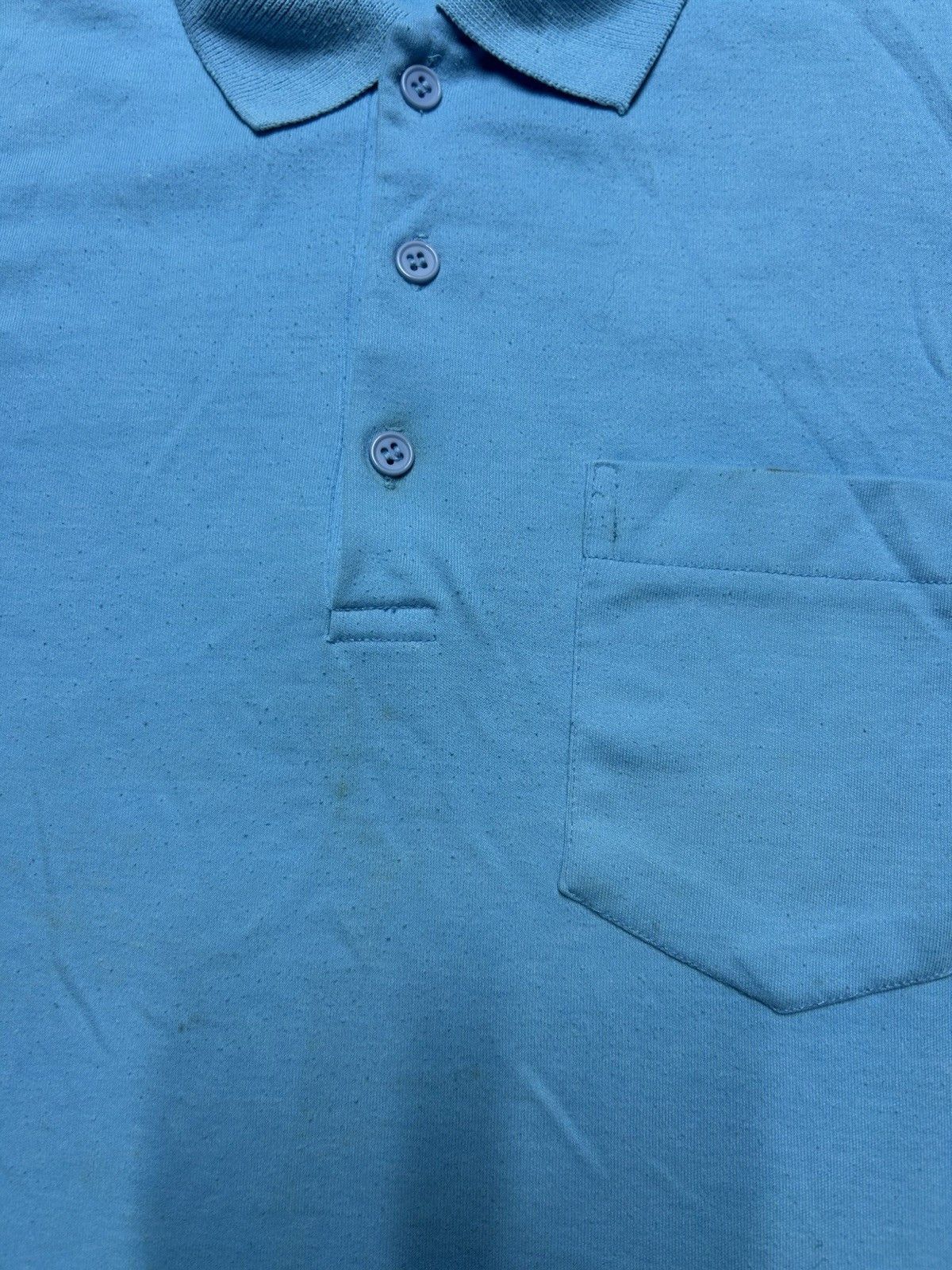 Vintage Vintage 80s polo shirt light blue soft poly cotton medium Size US M / EU 48-50 / 2 - 4 Thumbnail