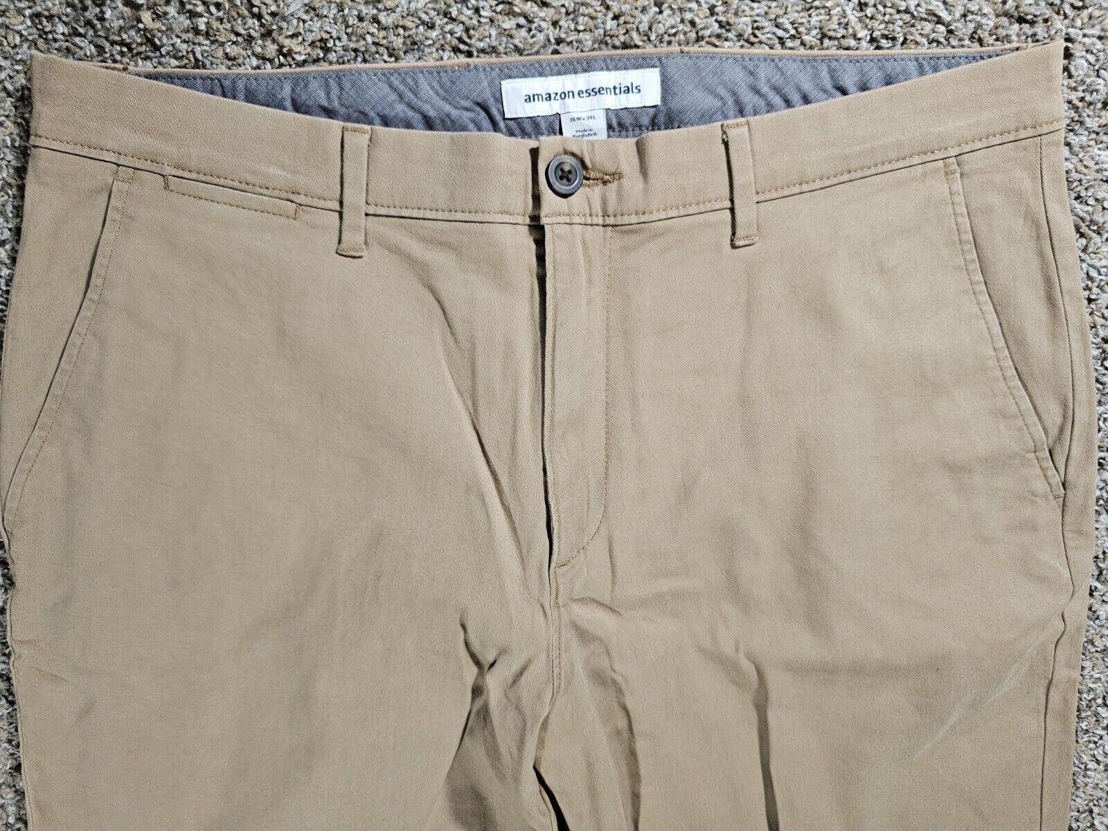 Other Amazon Essentials Mens Classic Fit Stretch Khaki Beige 36x34 Size US 36 / EU 52 - 2 Thumbnail
