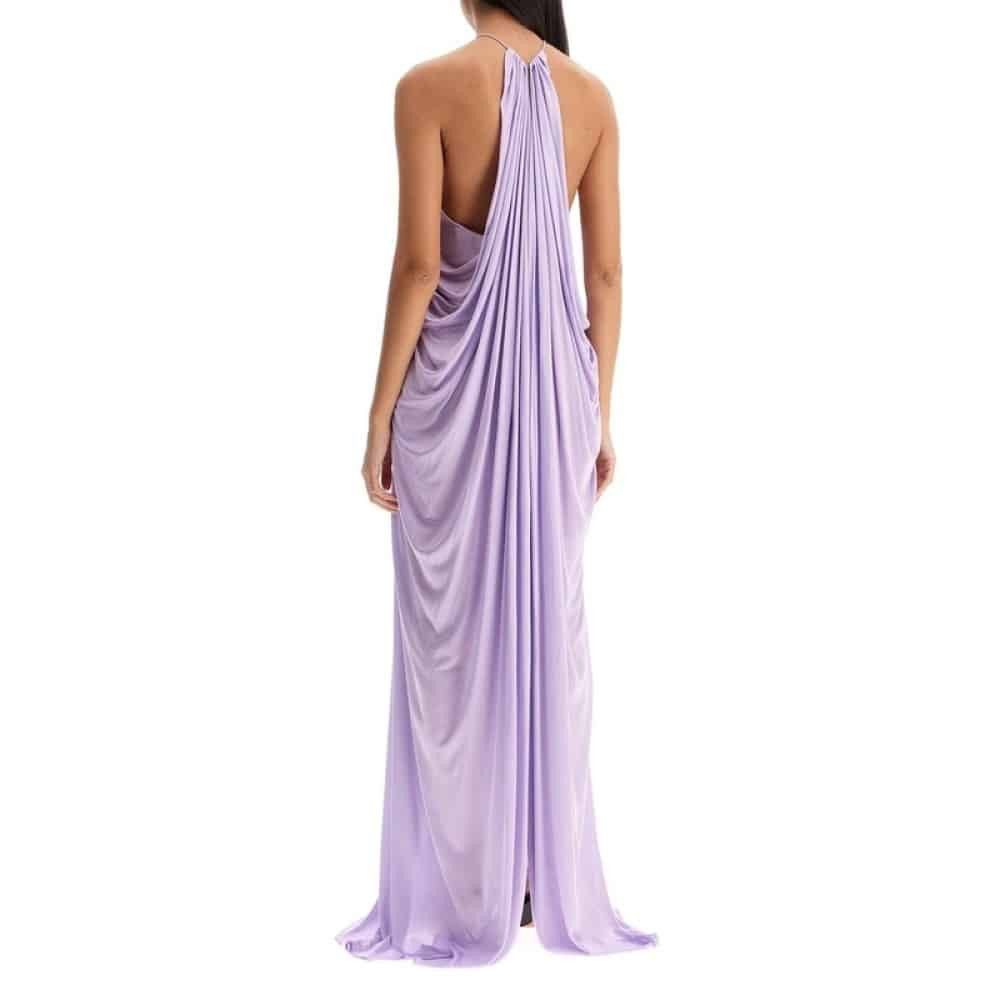 Tom Ford o1loc1c1225 ABJ829 Draped Halterneck Evening Dress Lilac Size M / US 6-8 / IT 42-44 - 3 Thumbnail