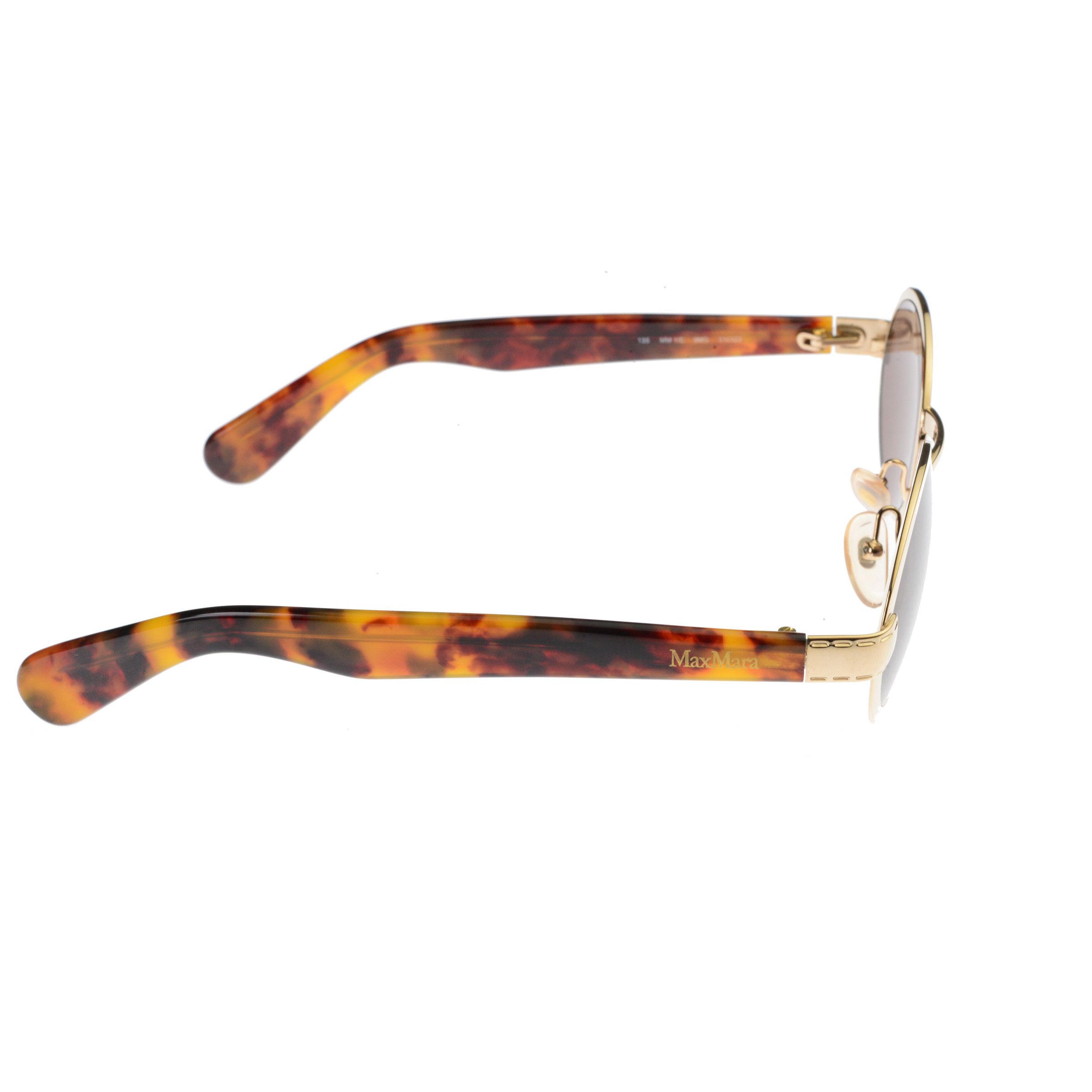 Max Mara Max Mara '90s Havana Gold Oval Sunglasses Size ONE SIZE - 3 Thumbnail