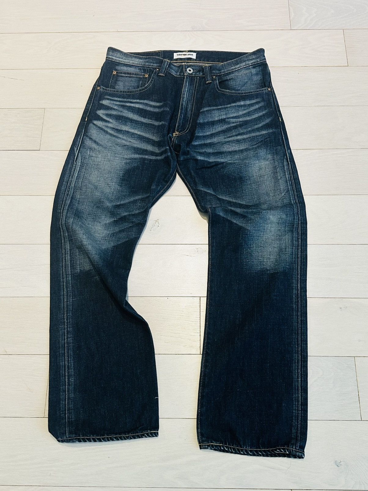 Bape bape head denim jeans size M japan made Size US 33 - 2 Thumbnail
