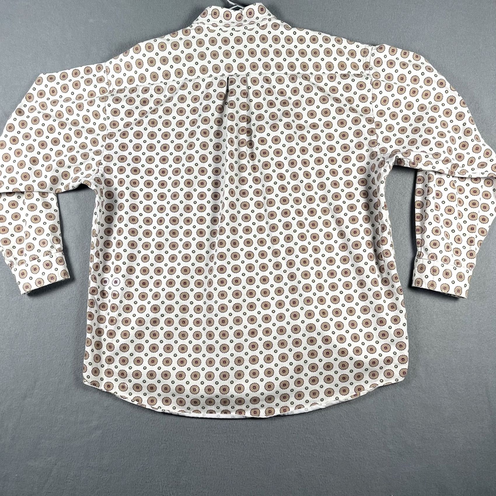 Vintage Cambridge Classics Shirt Mens XL Beige Brown Geometric Print Button Up Pocket Shirt Size US XL / EU 56 / 4 - 3 Thumbnail