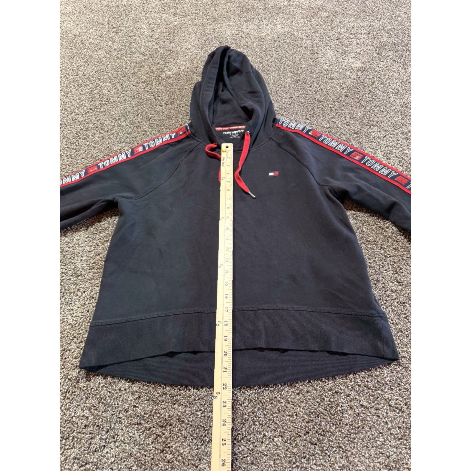 Tommy Hilfiger Tommy Hilfiger Womens Hoodie Crop Pullover Sport Size XL Black Red Size XL / US 12-14 / IT 48-50 - 7 Thumbnail
