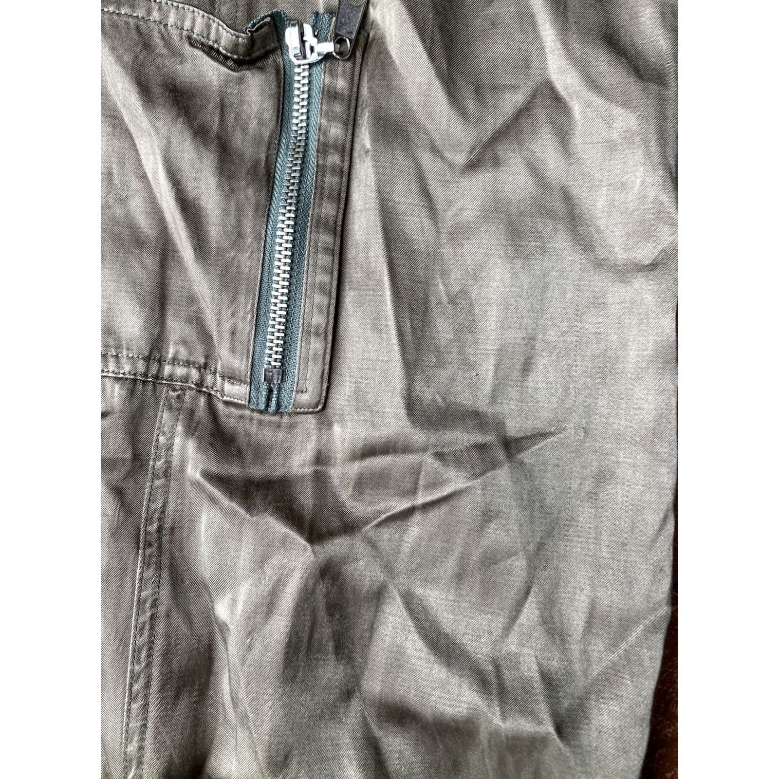 Olive VINTAGE Z. CAVARICCI Cargo Joggers Satin Olive Green Pants Womens Size 1 Size 25" / US 0 / IT 36 - 5 Thumbnail