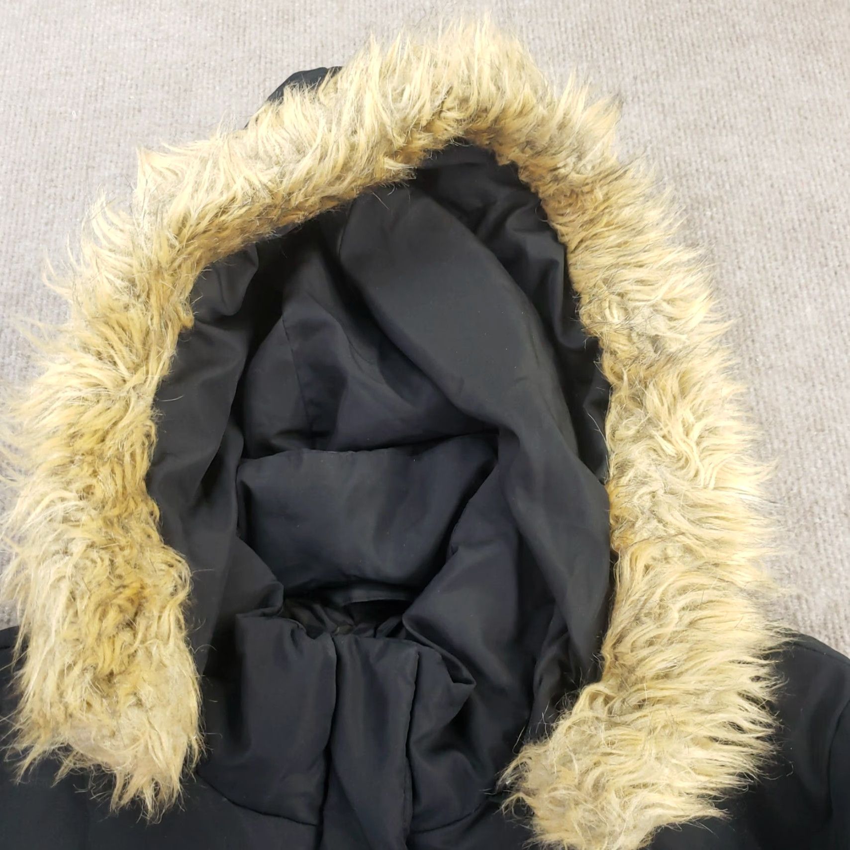 Vintage New York Company Womens Puffer Jacket XL Extra Large Black Full Zip Faux Fur Hood Size XL / US 12-14 / IT 48-50 - 5 Thumbnail